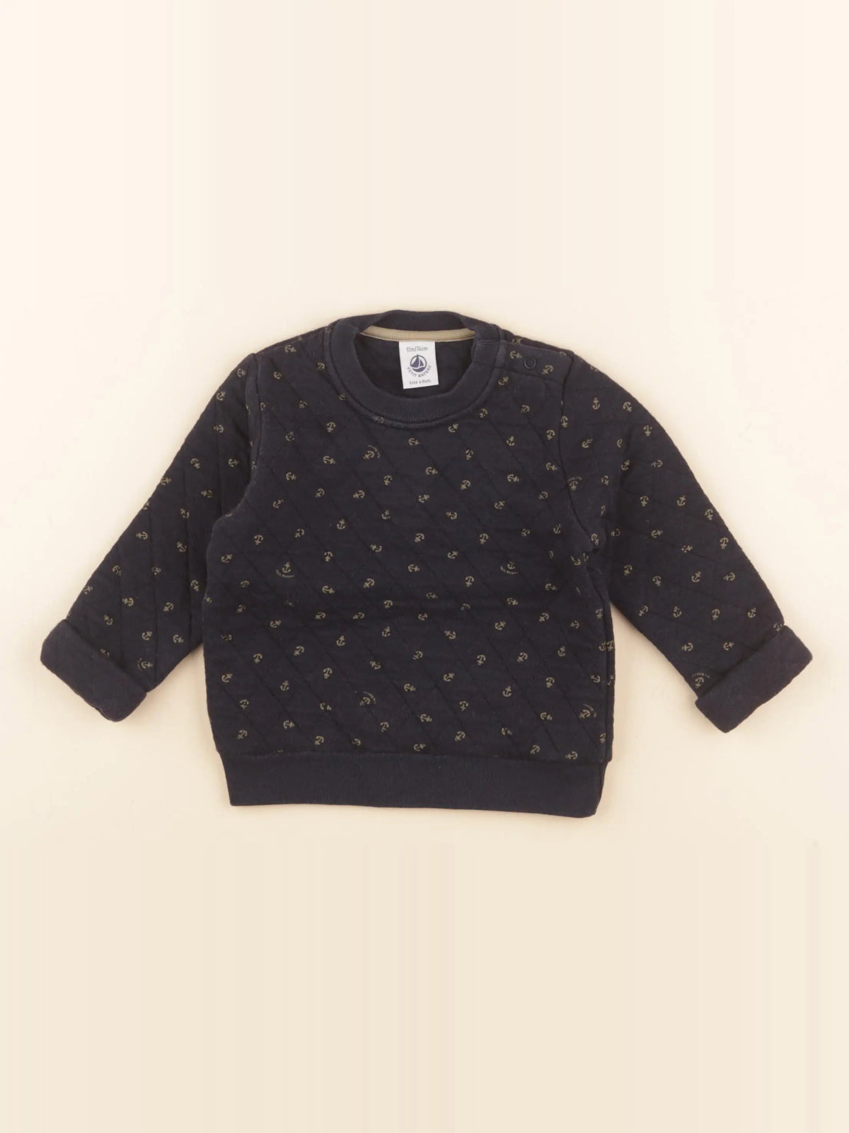 Petit Bateau - sweat bleu - 12 mois