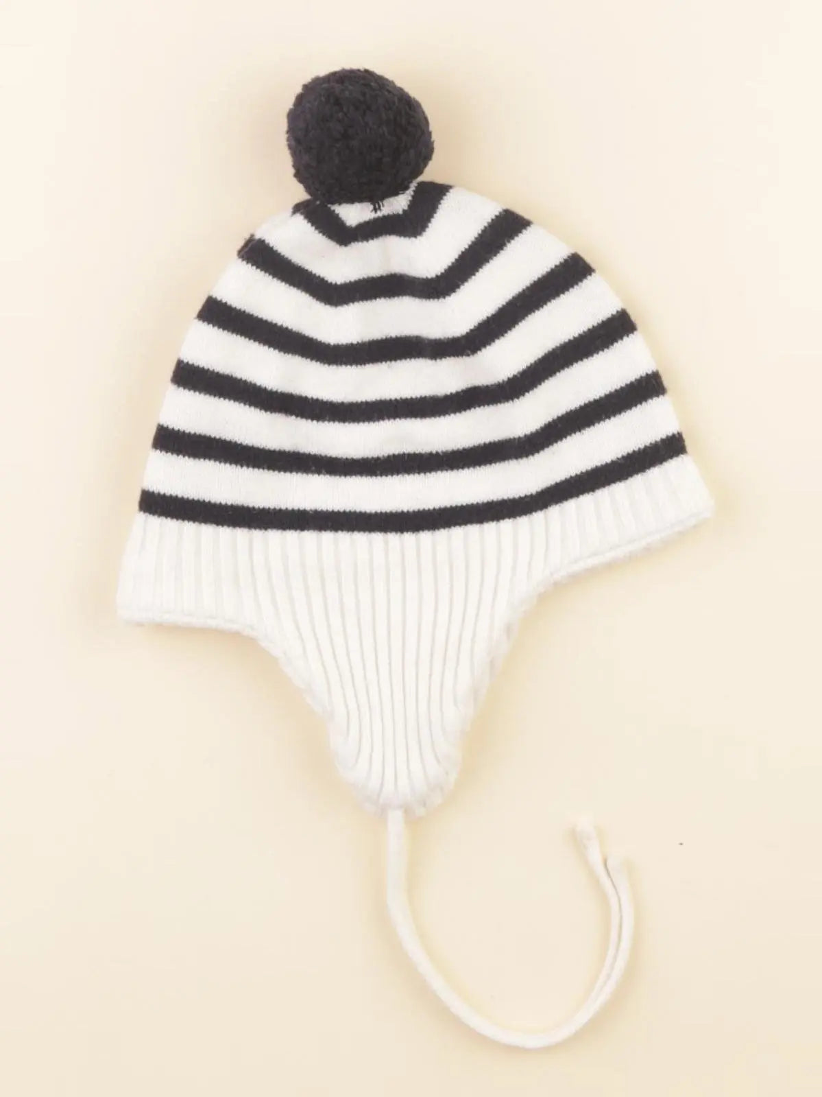 Jacadi - bonnet bleu, blanc - 6/12 mois
