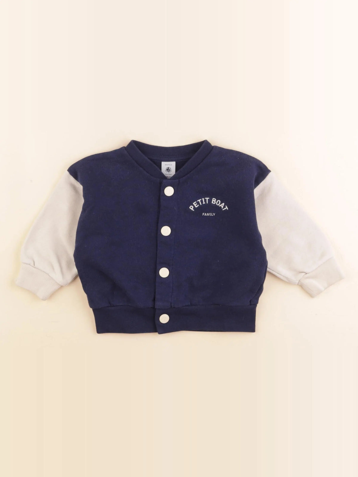 Petit Bateau - veste bleu, beige - 12 mois