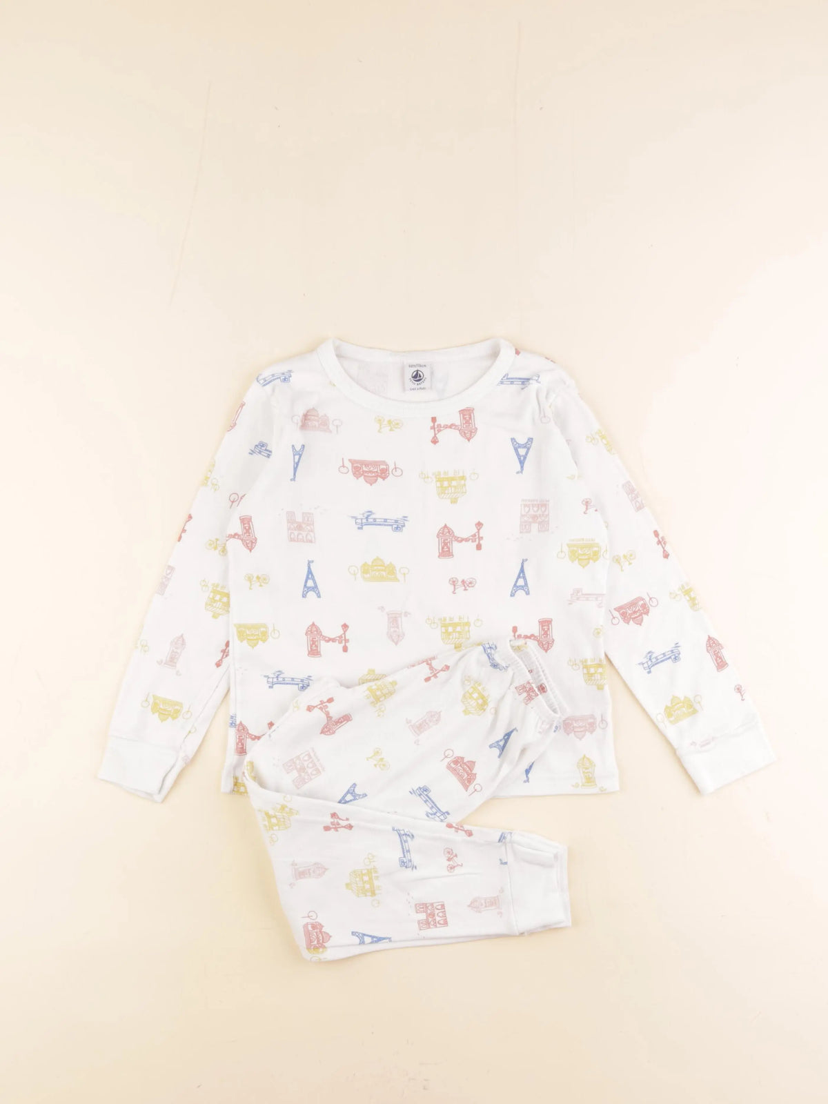 Petit Bateau - pyjama coton blanc - 6 ans