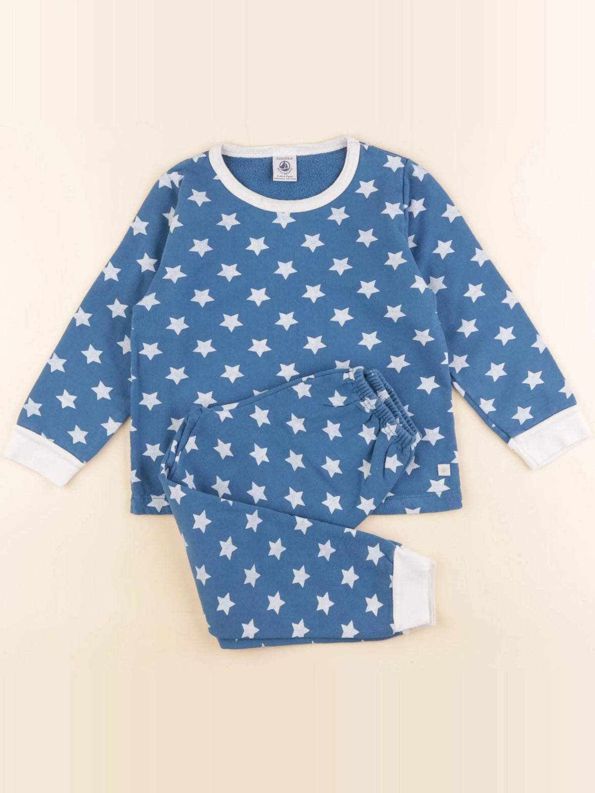 Petit Bateau - pyjama coton bleu - 4 ans