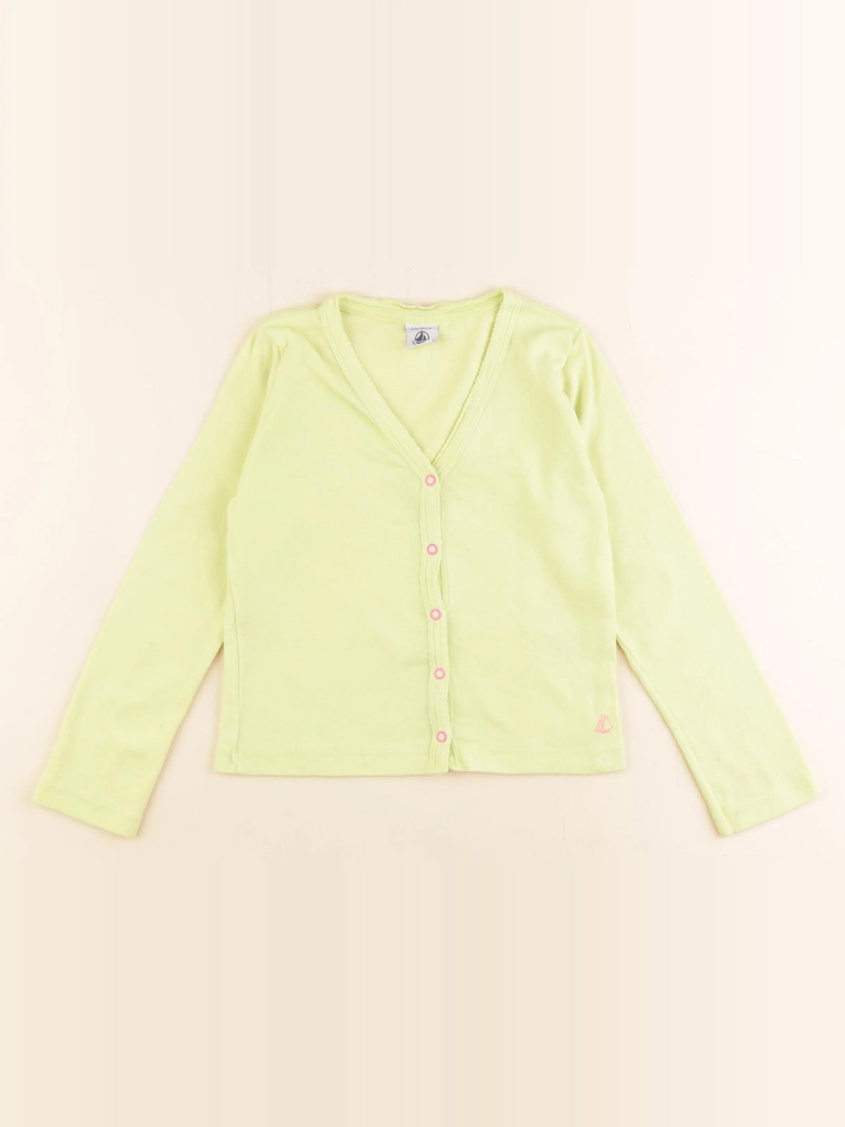 Petit Bateau - tee-shirt vert fluo - 6 ans