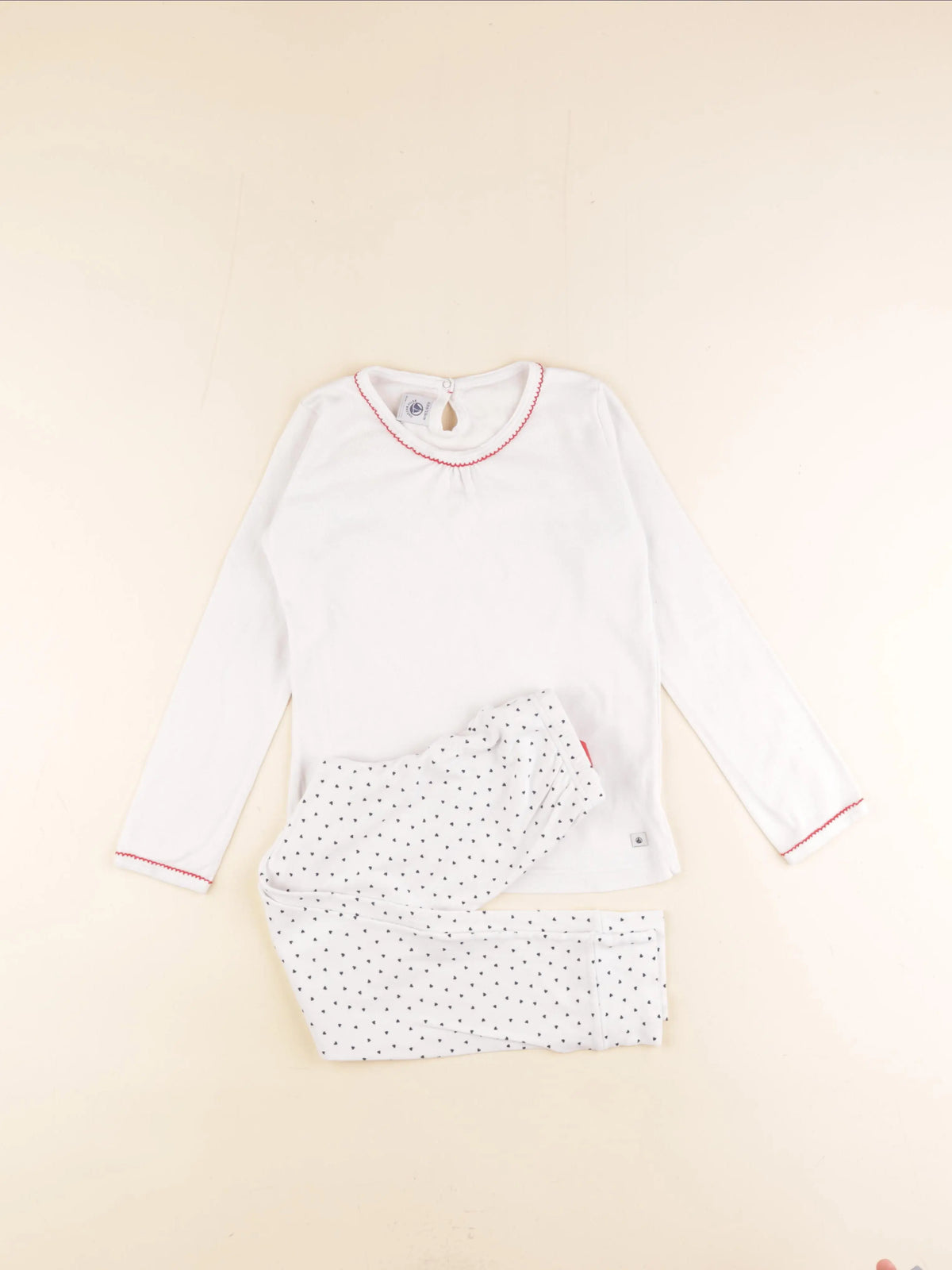 Petit Bateau - pyjama coton blanc - 6 ans