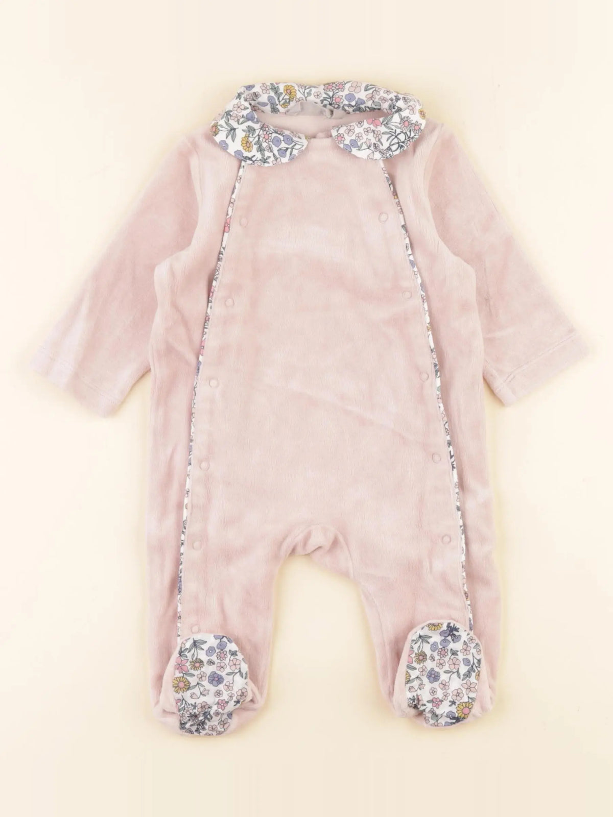 Boutchou - pyjama velours rose - 3 mois