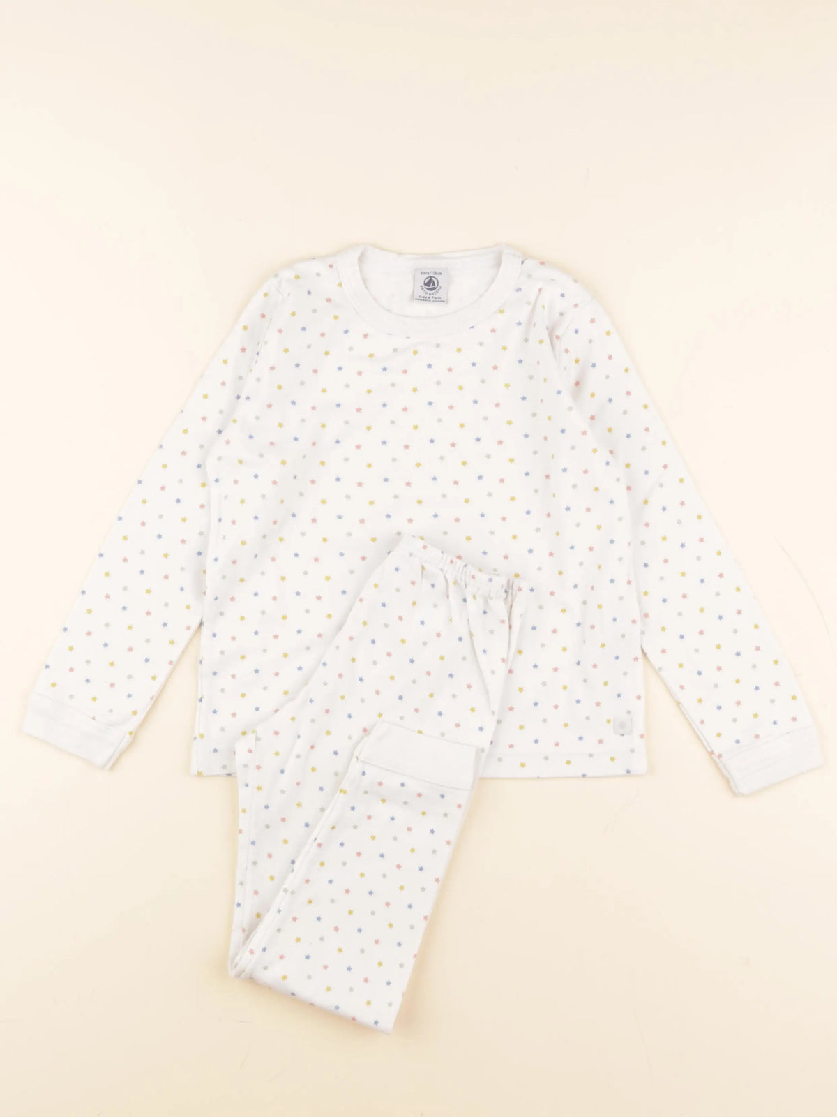 Petit Bateau - pyjama coton blanc - 6 ans