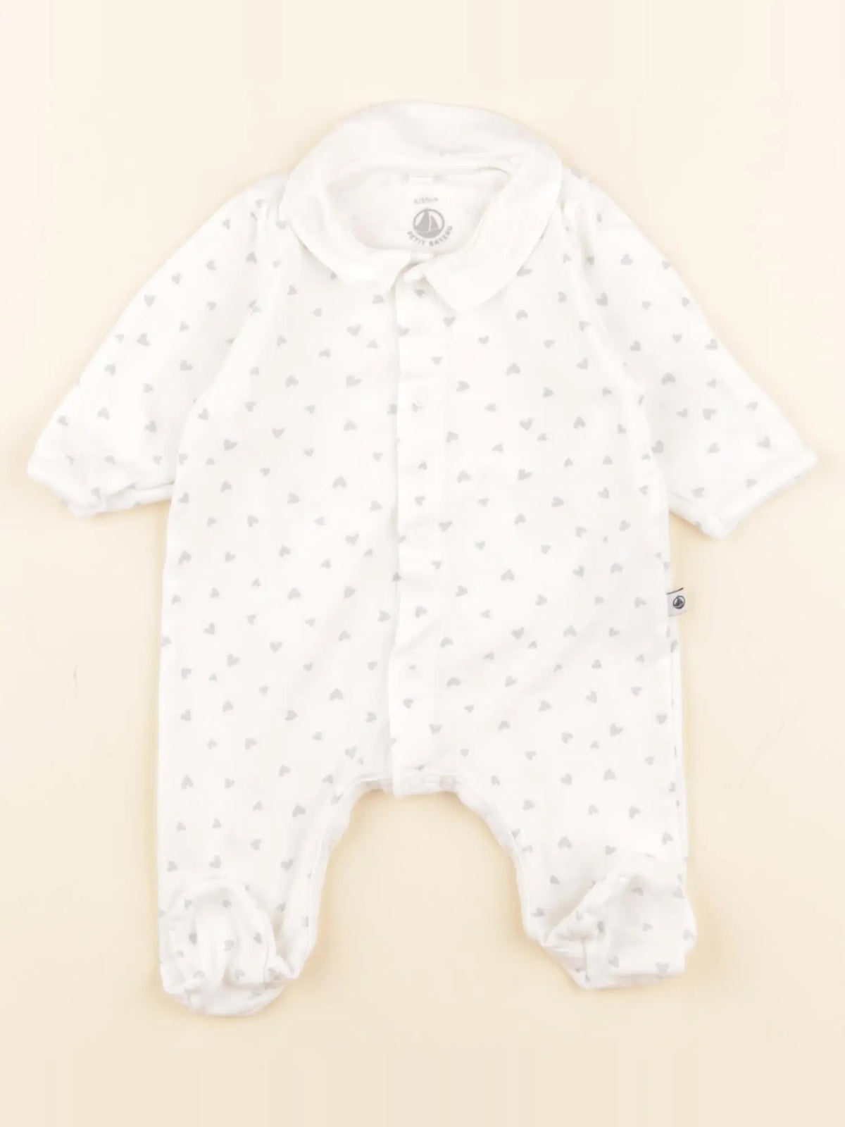 Petit Bateau - pyjama coton blanc - 0 mois