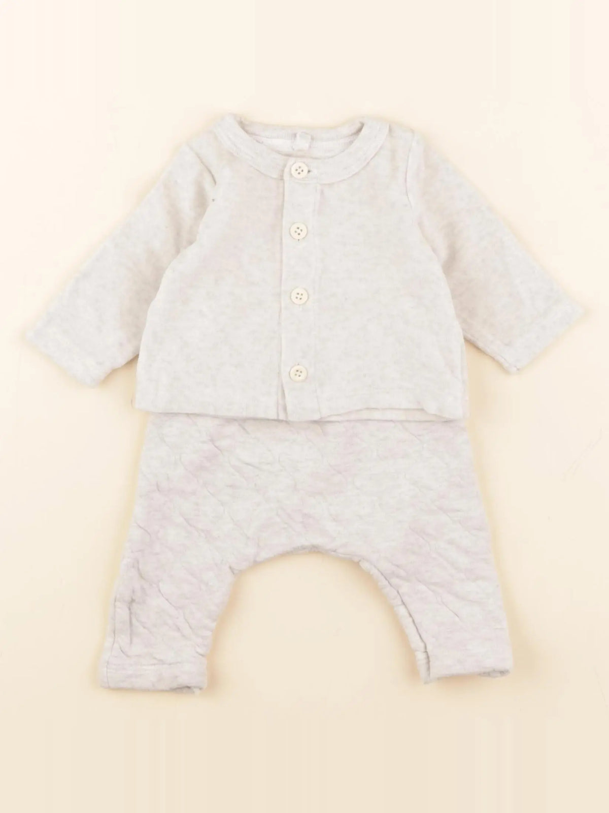 Petit Bateau - ensemble gris - 1 mois