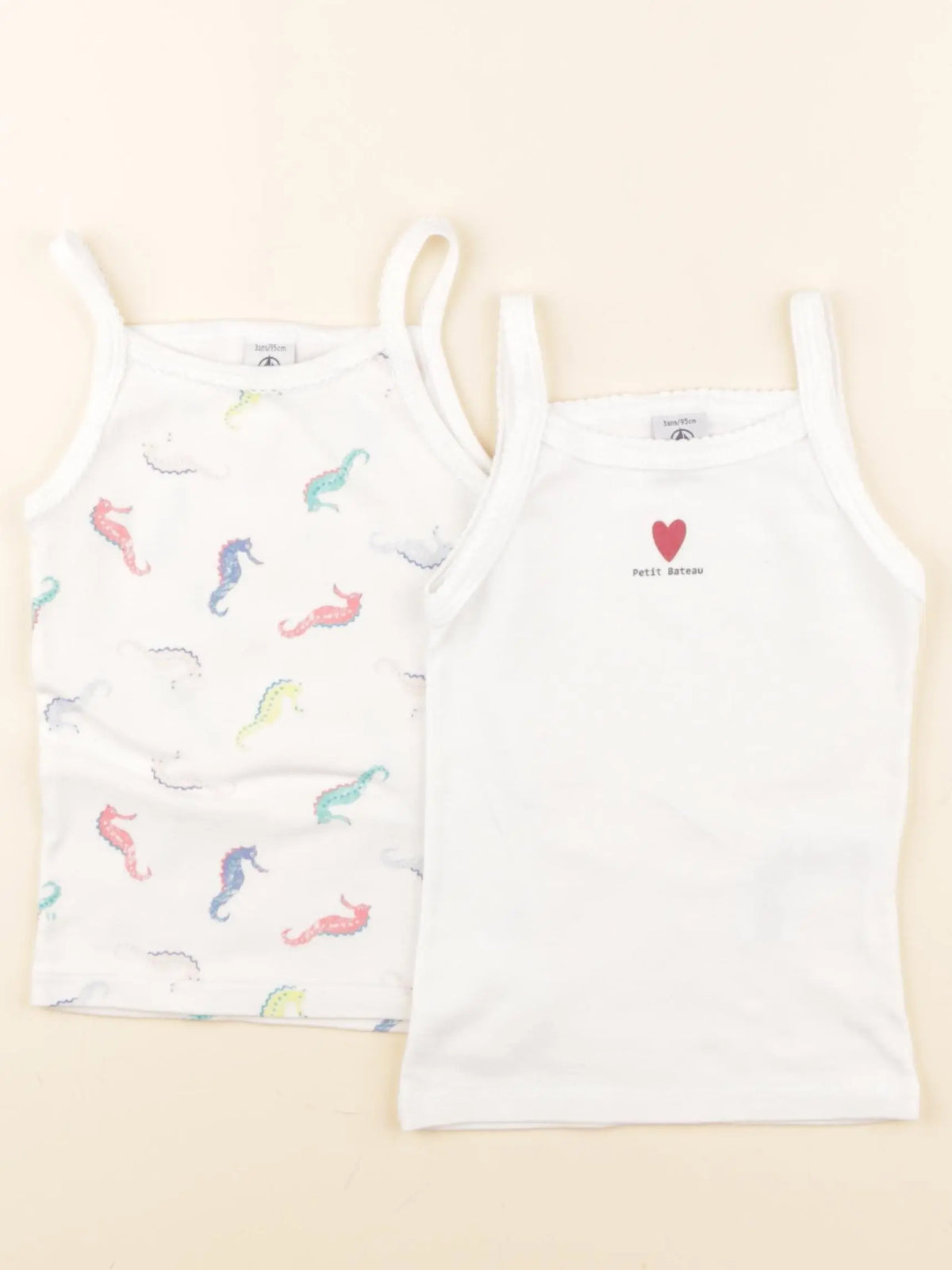 Petit Bateau - lot de 2 maillots de corps blanc - 3 ans