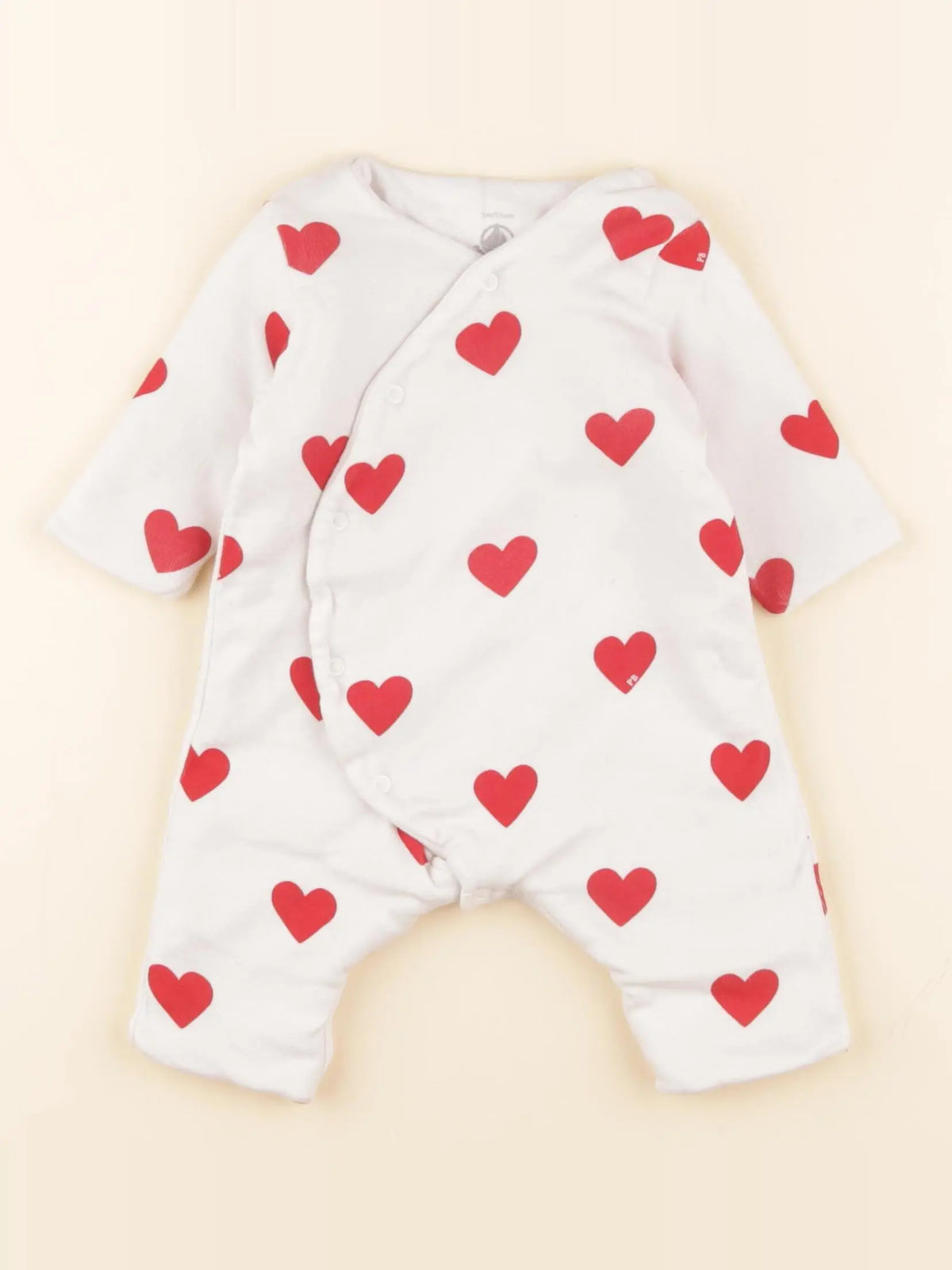 Petit Bateau - sur-pyjama blanc - 1 mois