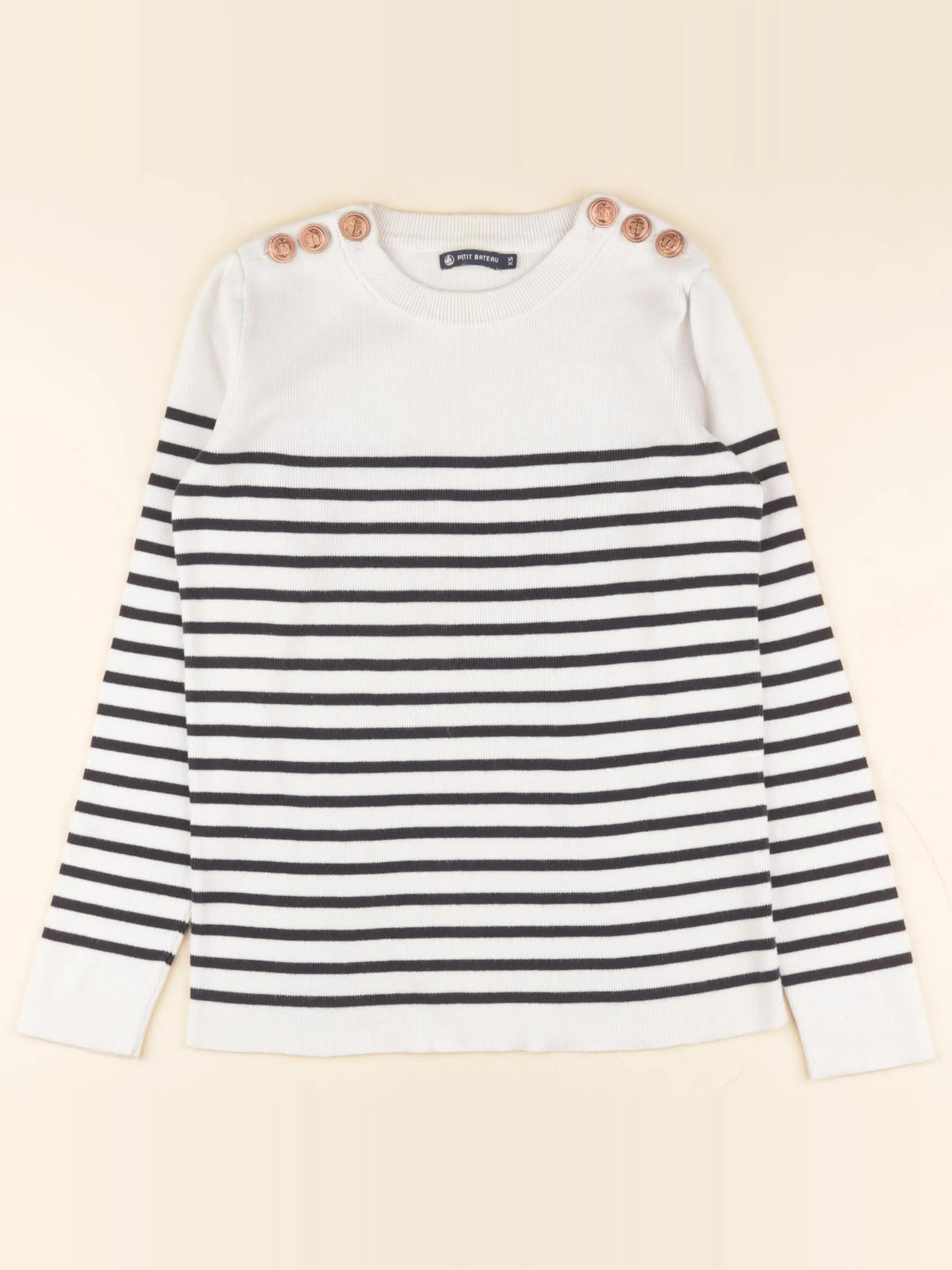 Petit Bateau - pull blanc, bleu - 14 ans
