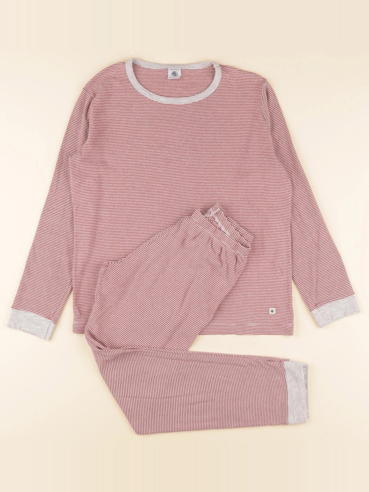 Petit Bateau - pyjama coton rouge - 12 ans