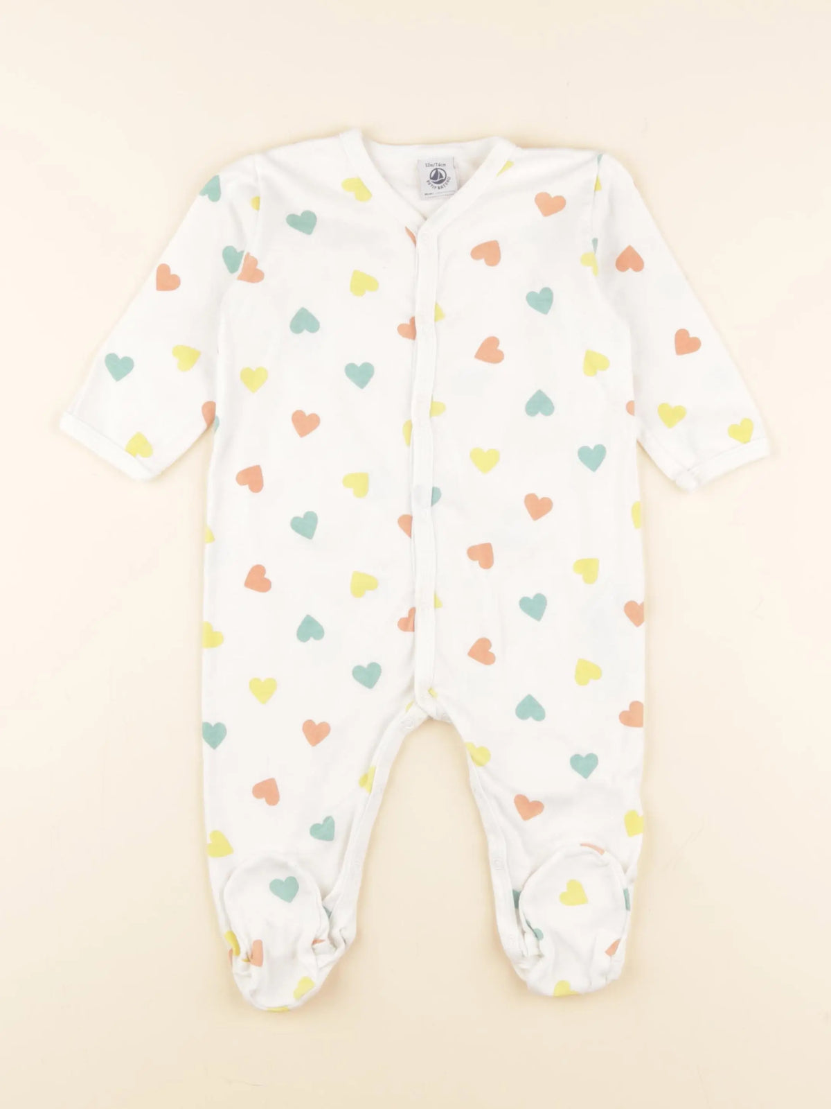 Petit Bateau - pyjama coton blanc - 12 mois