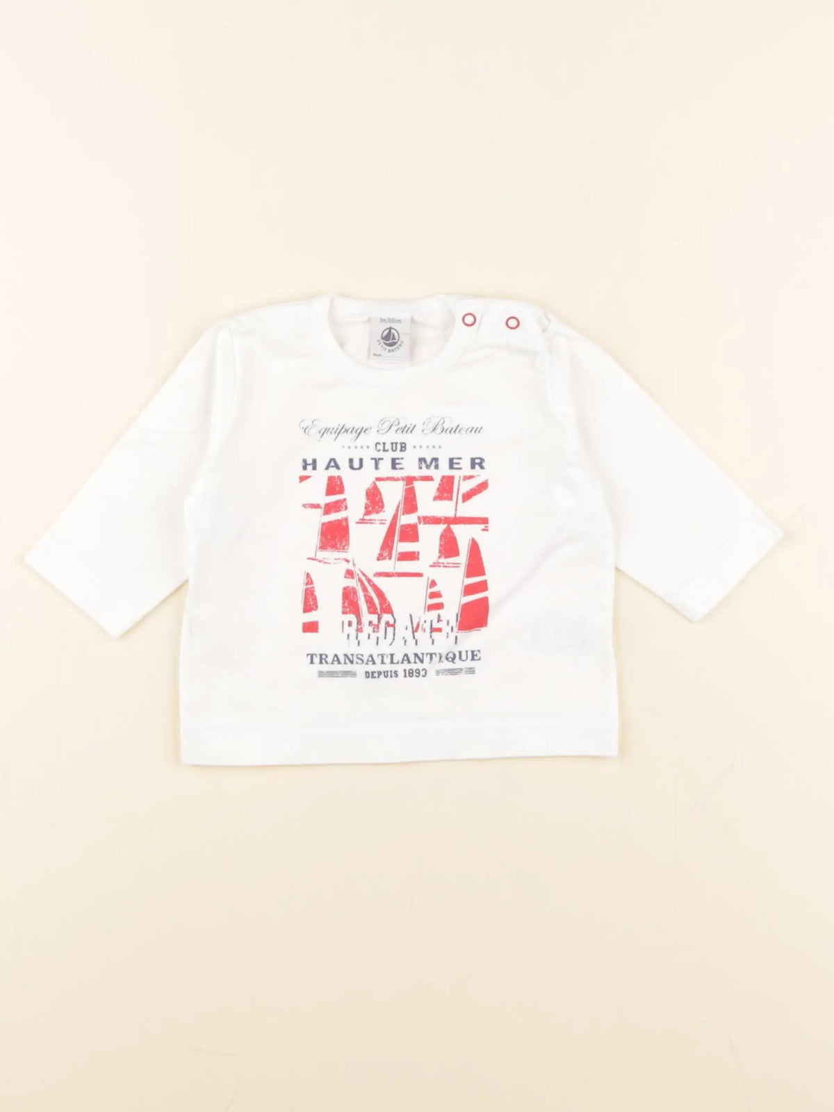 Petit Bateau - tee-shirt blanc - 3 mois