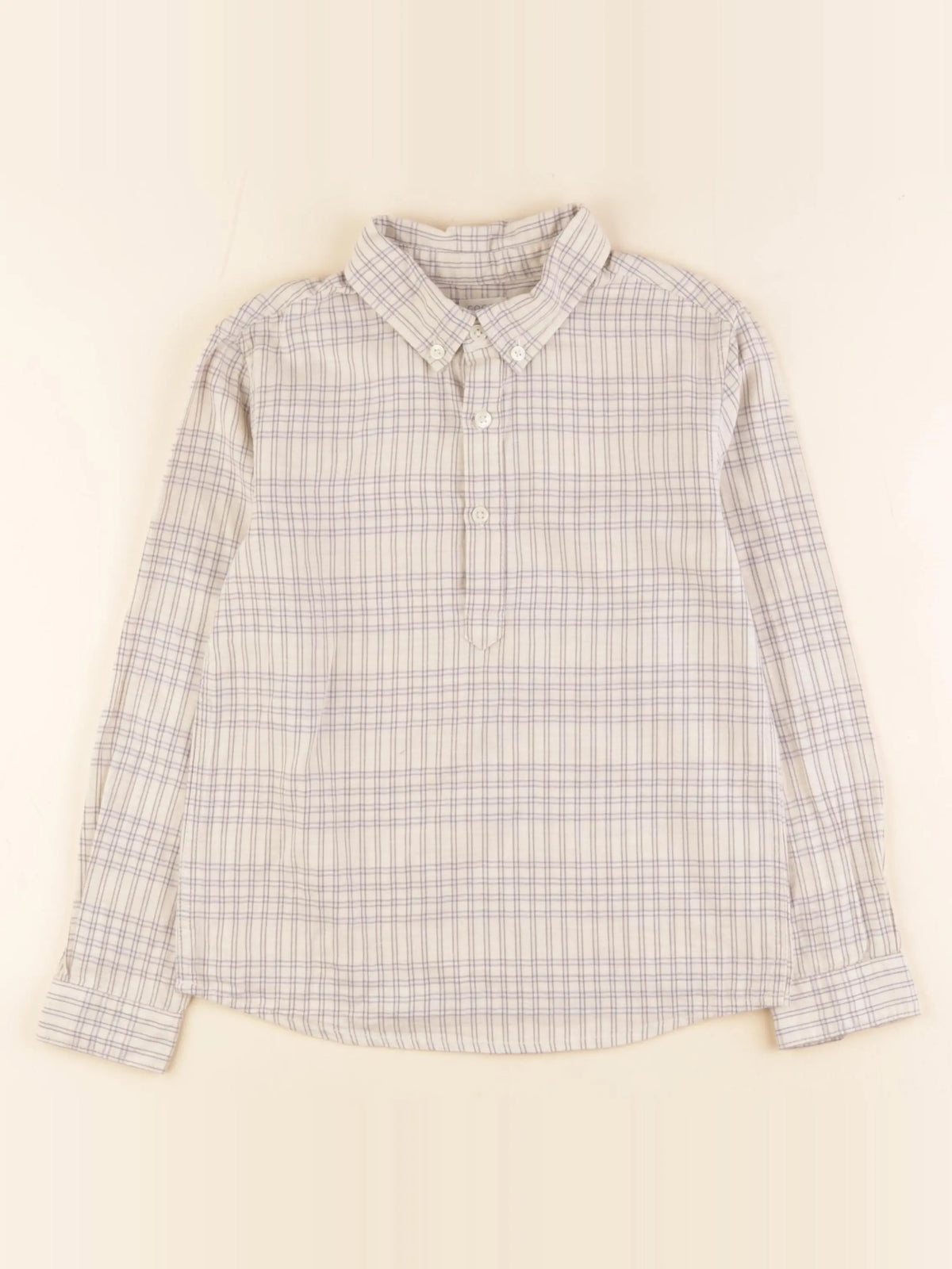 Gocco - chemise beige, bleu - 7/8 ans