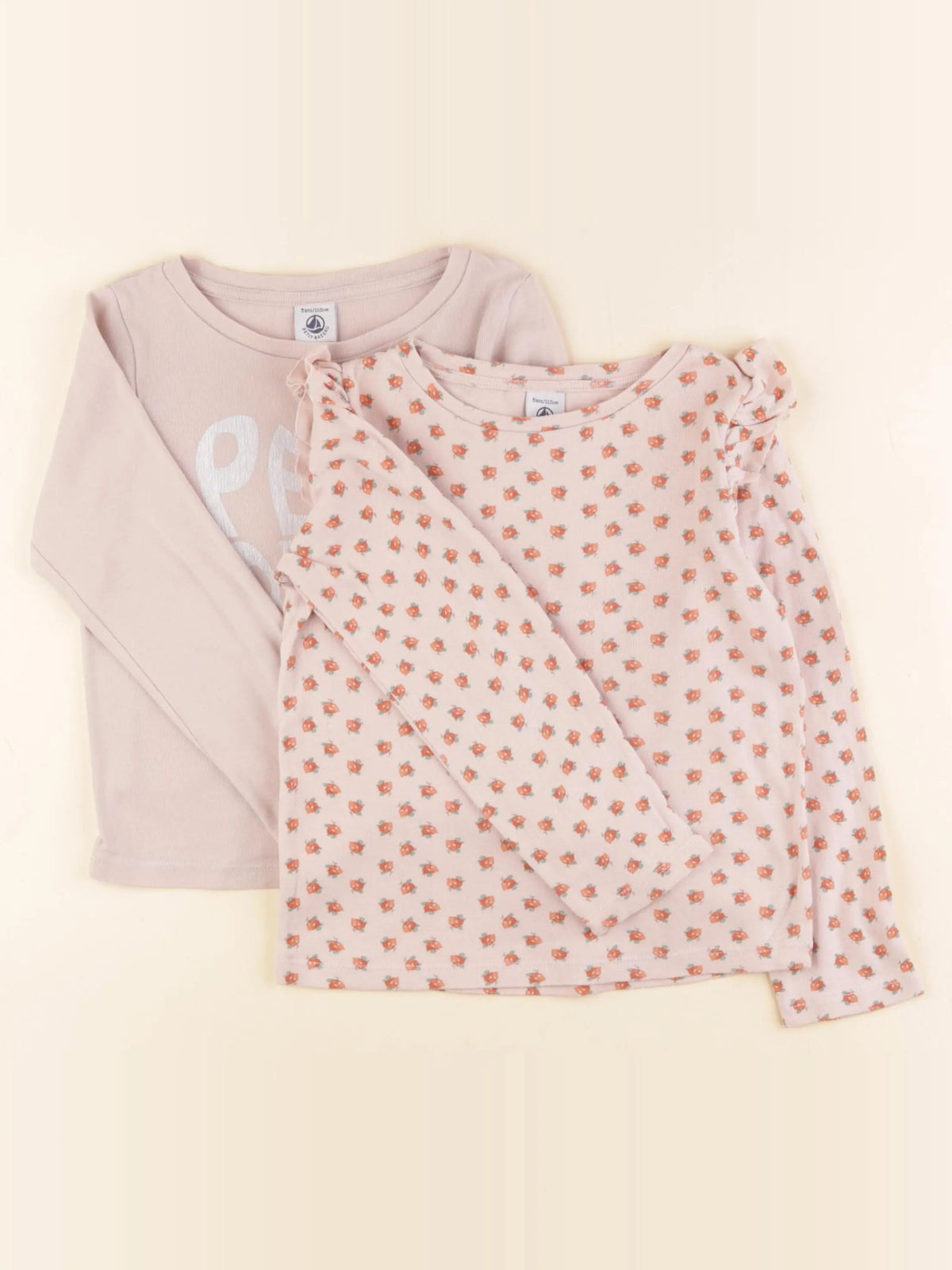 Petit Bateau - lot de 2 tee-shirts rose - 5 ans