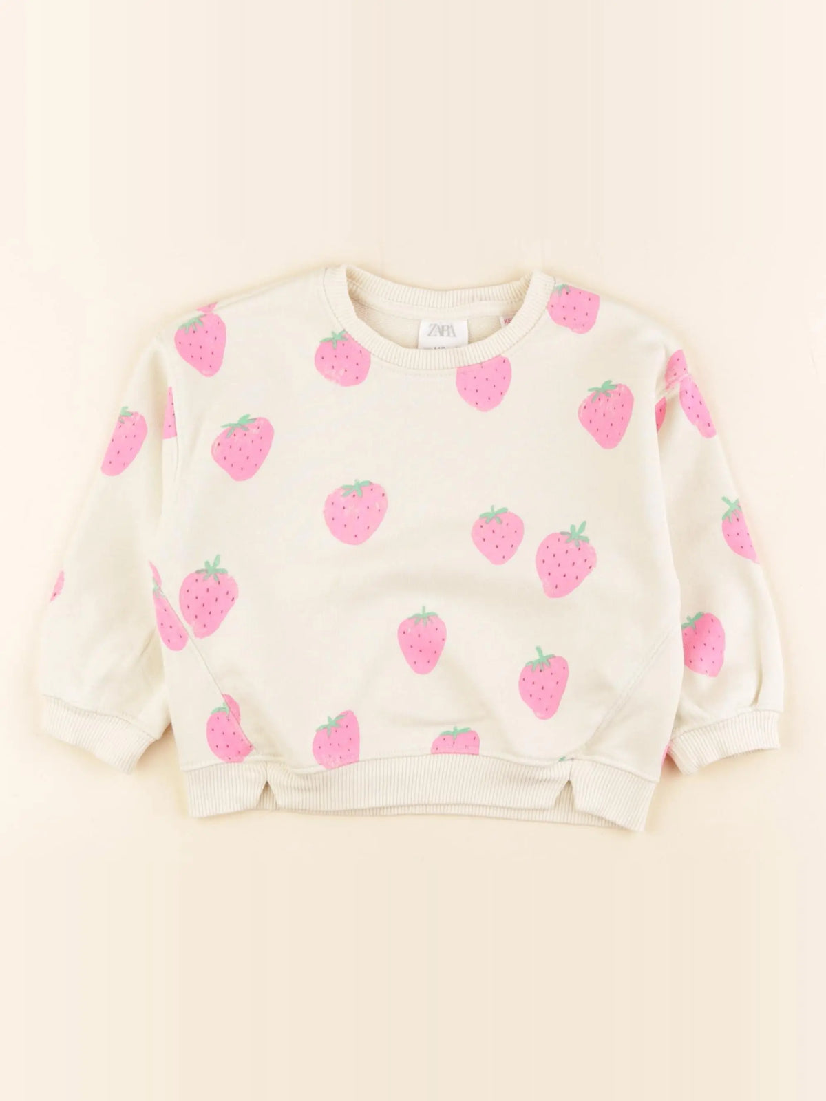 Zara - sweat beige, rose - 18 mois