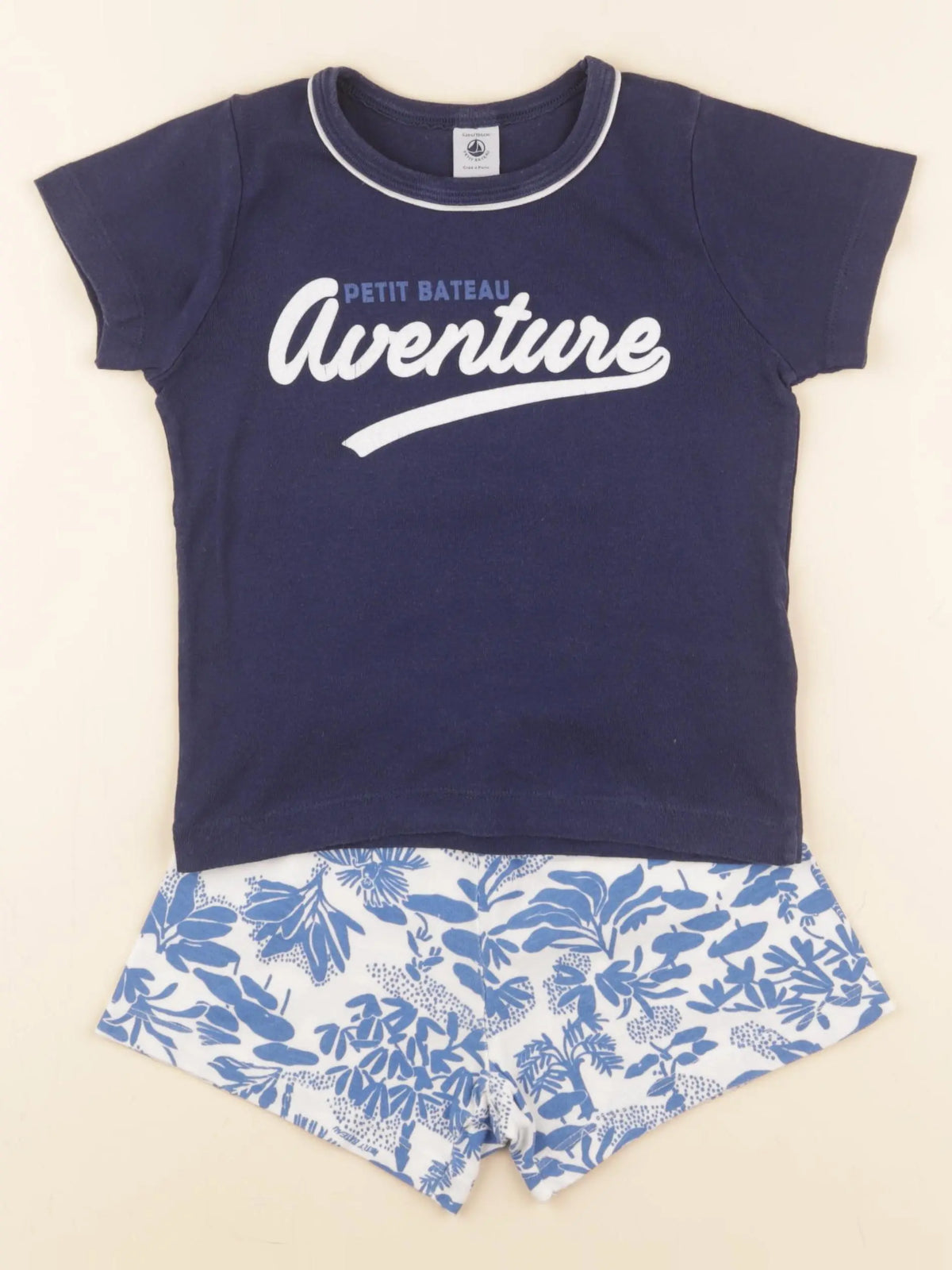 Petit Bateau - pyjama coton bleu - 4 ans