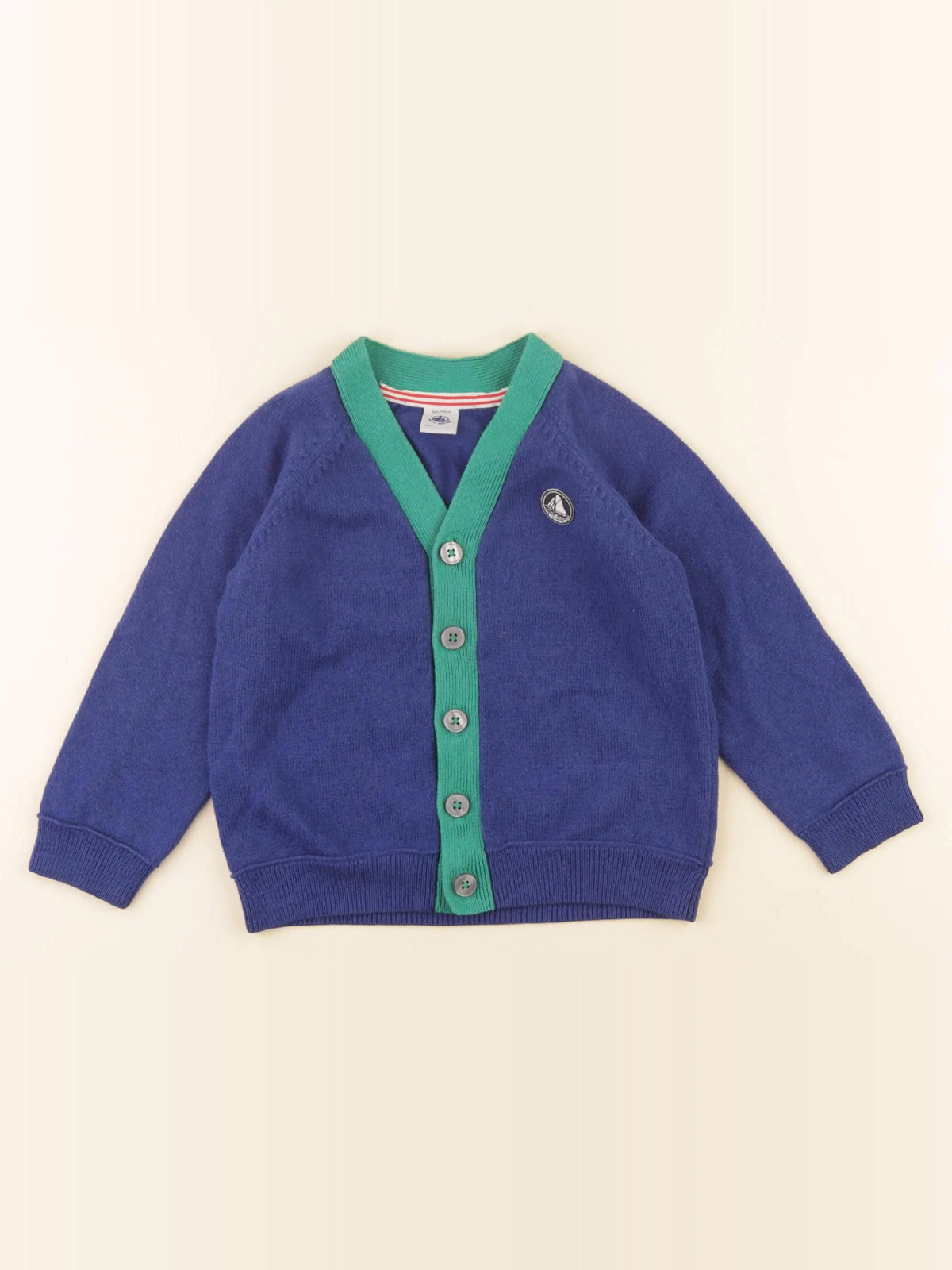 Petit Bateau - gilet bleu - 3 ans