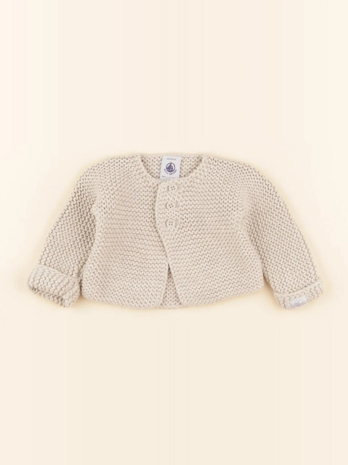Petit Bateau - gilet beige - 1 mois