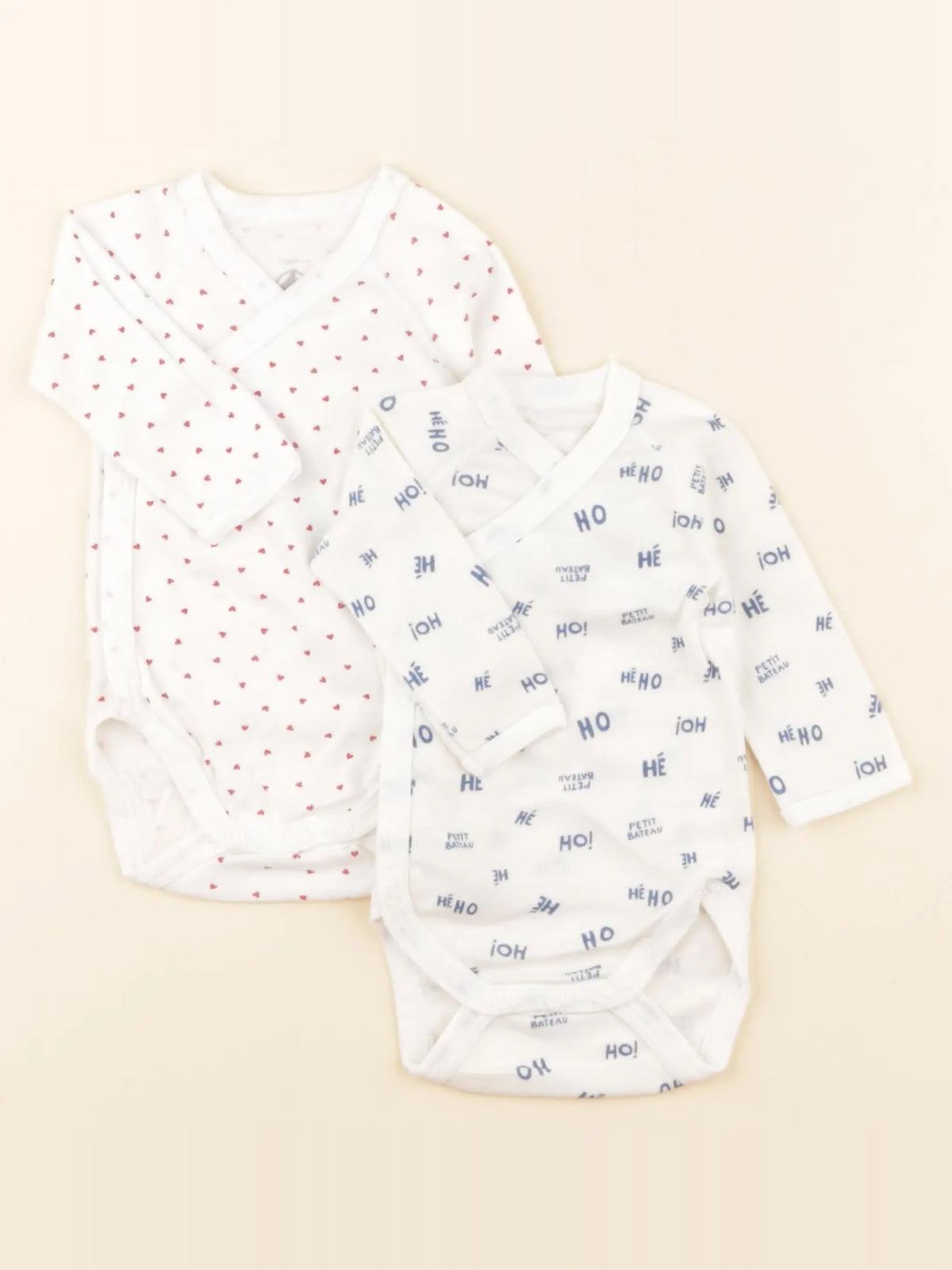 Petit Bateau - lot de 2 bodies en coton blanc - 1 mois
