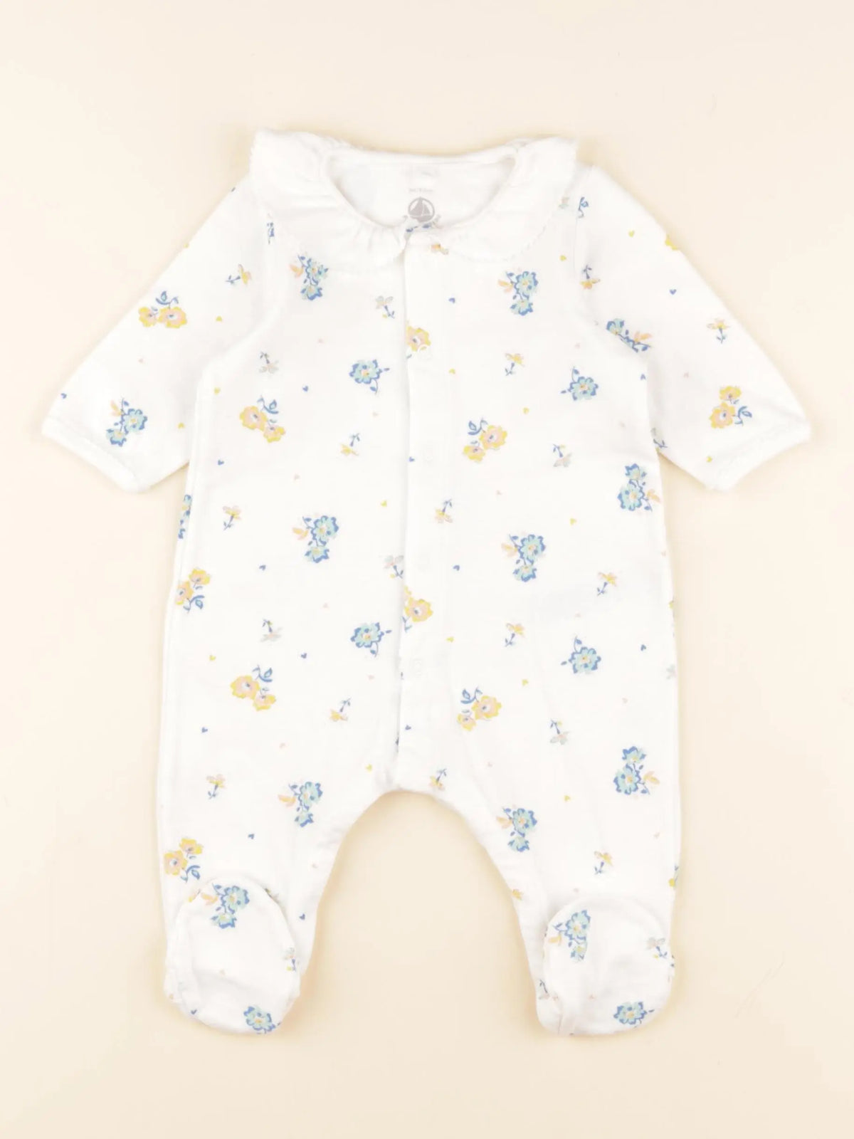 Petit Bateau - pyjama coton blanc - 3 mois