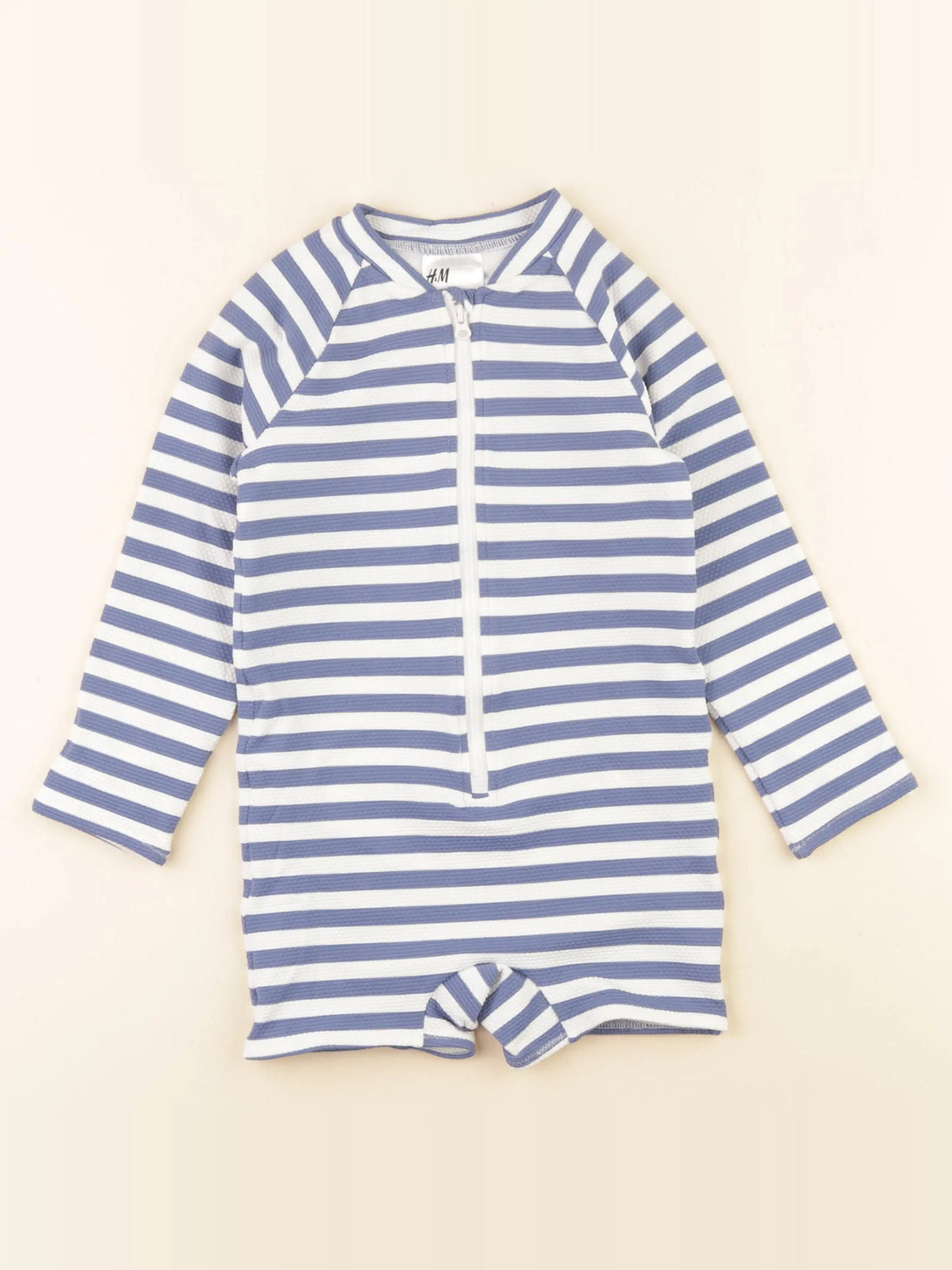 H&M - combi de bain bleu, blanc - 3/4 ans