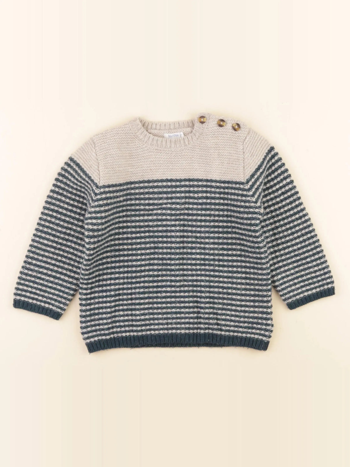Boutchou - pull beige, bleu - 36 mois