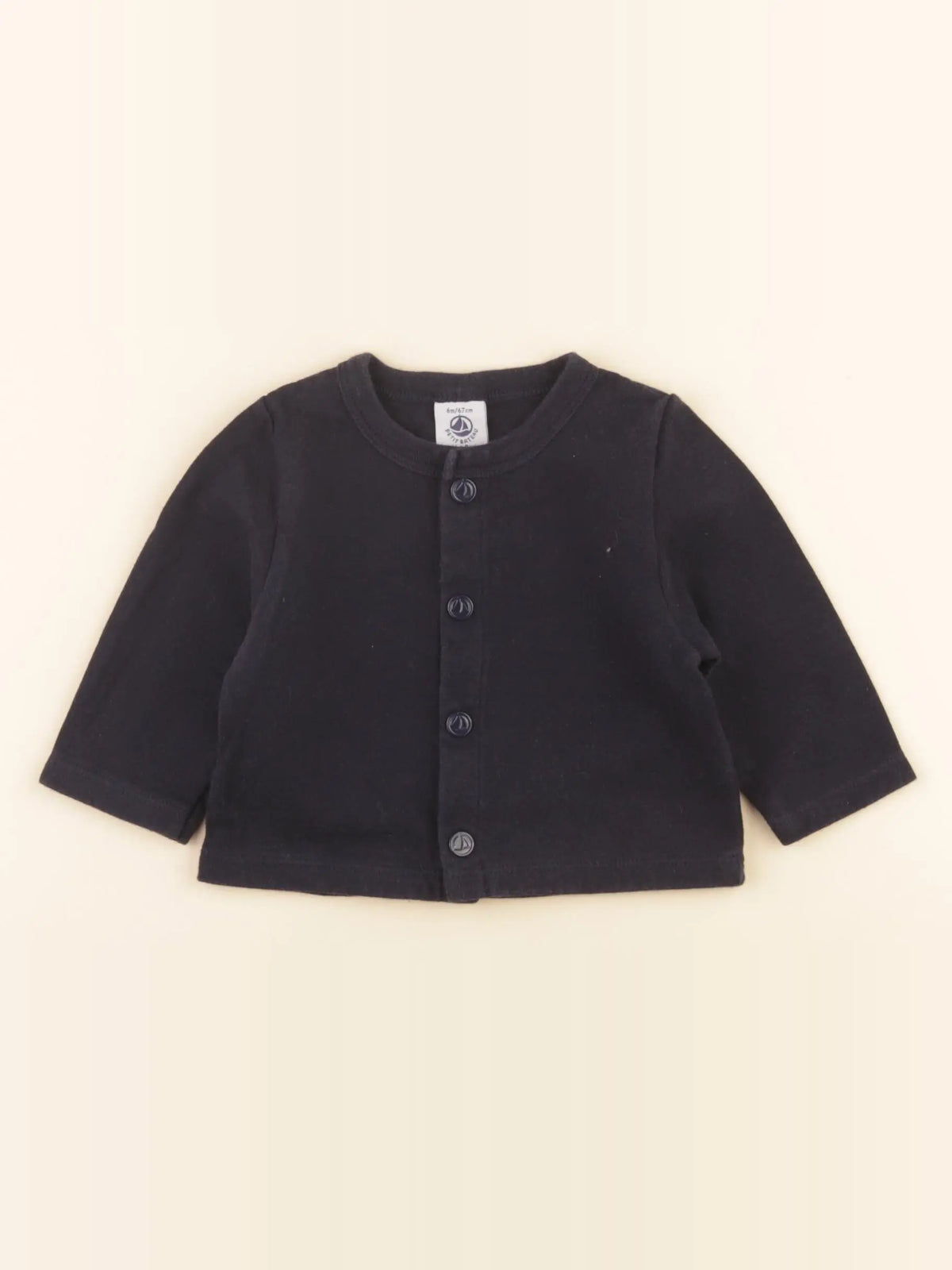 Petit Bateau - sweat bleu - 6 mois