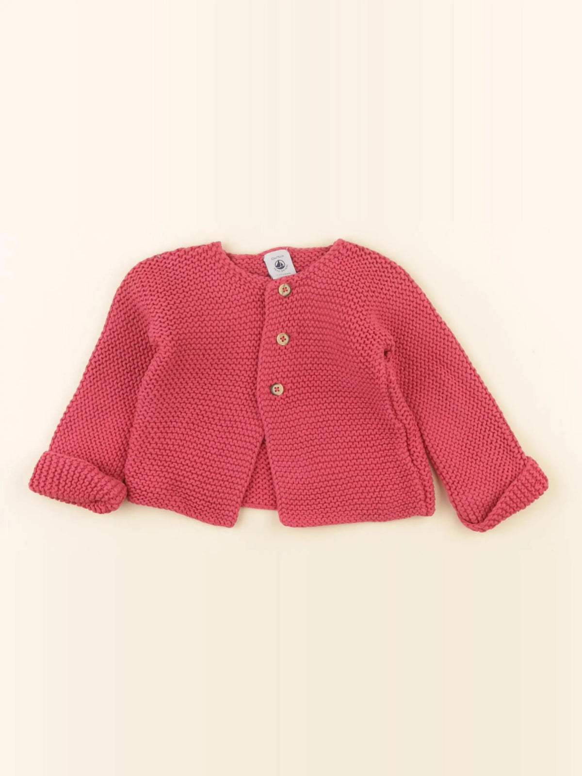 Petit Bateau - gilet rose - 12 mois
