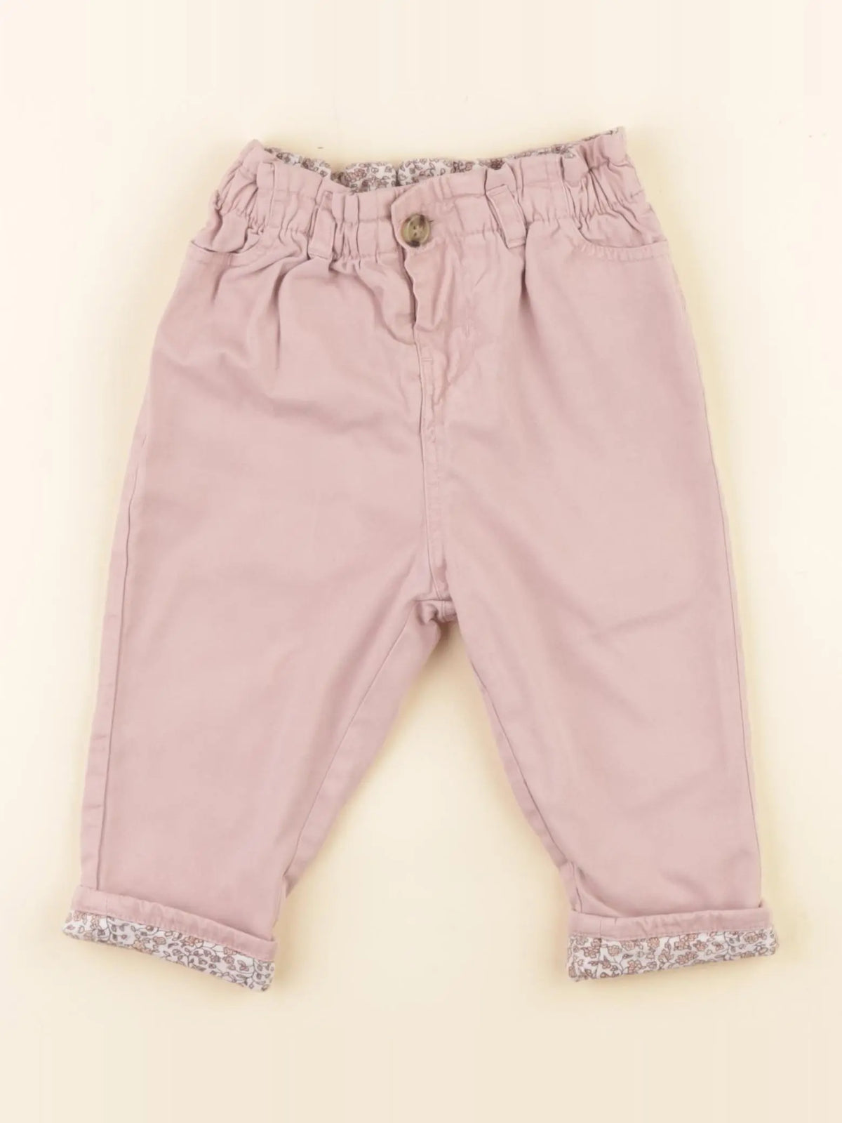 H&M - pantalon rose - 6/9 mois