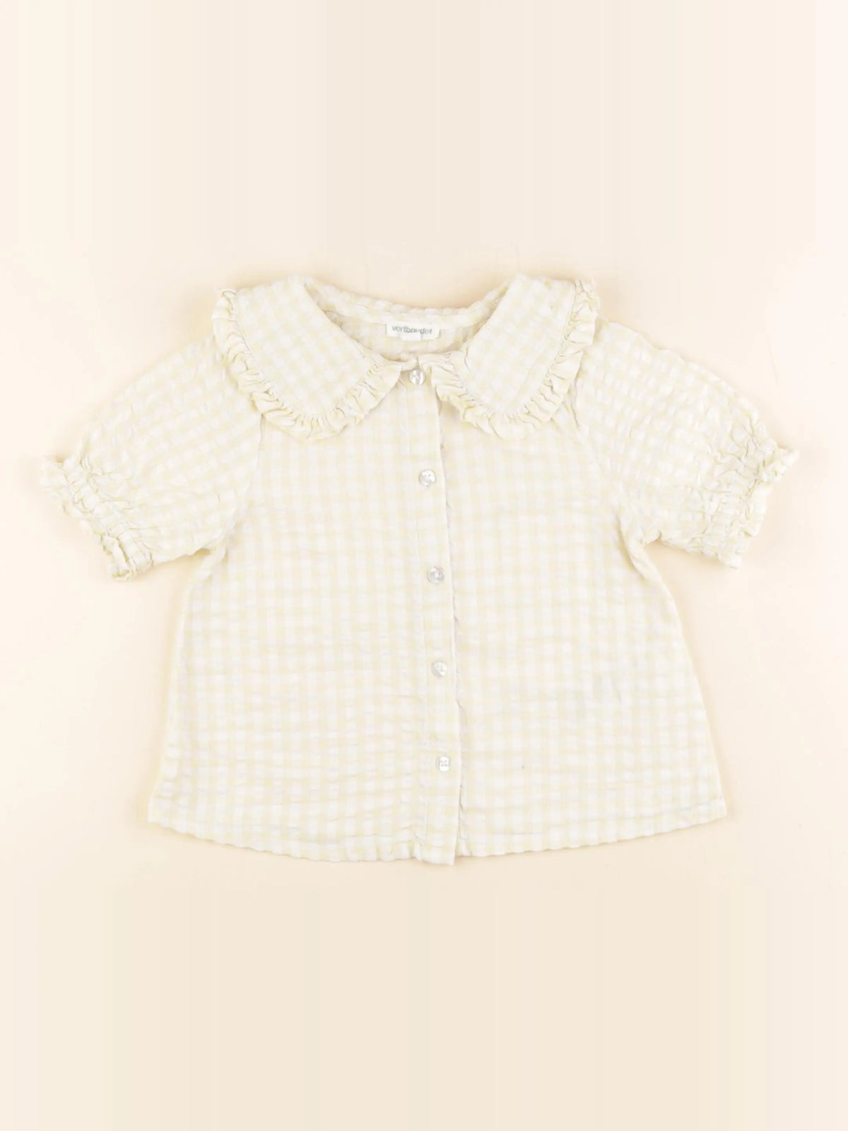 Vertbaudet - blouse jaune, blanc - 4 ans