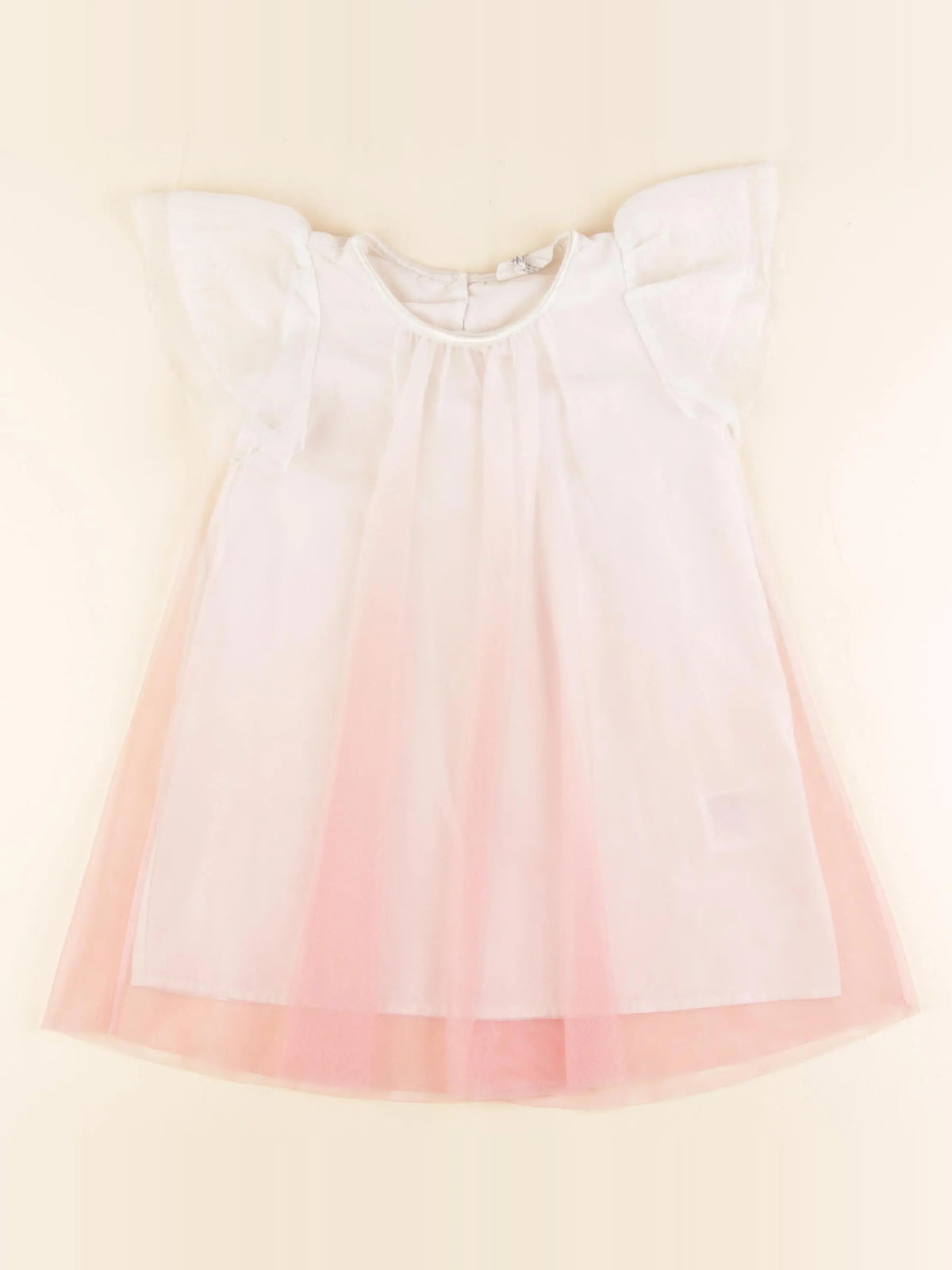 H&M - robe blanc, rose - 2/3 ans