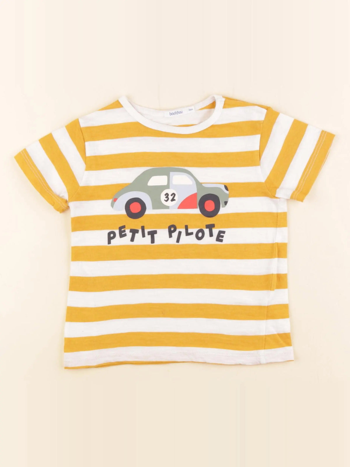 Boutchou - tee-shirt blanc, jaune - 36 mois