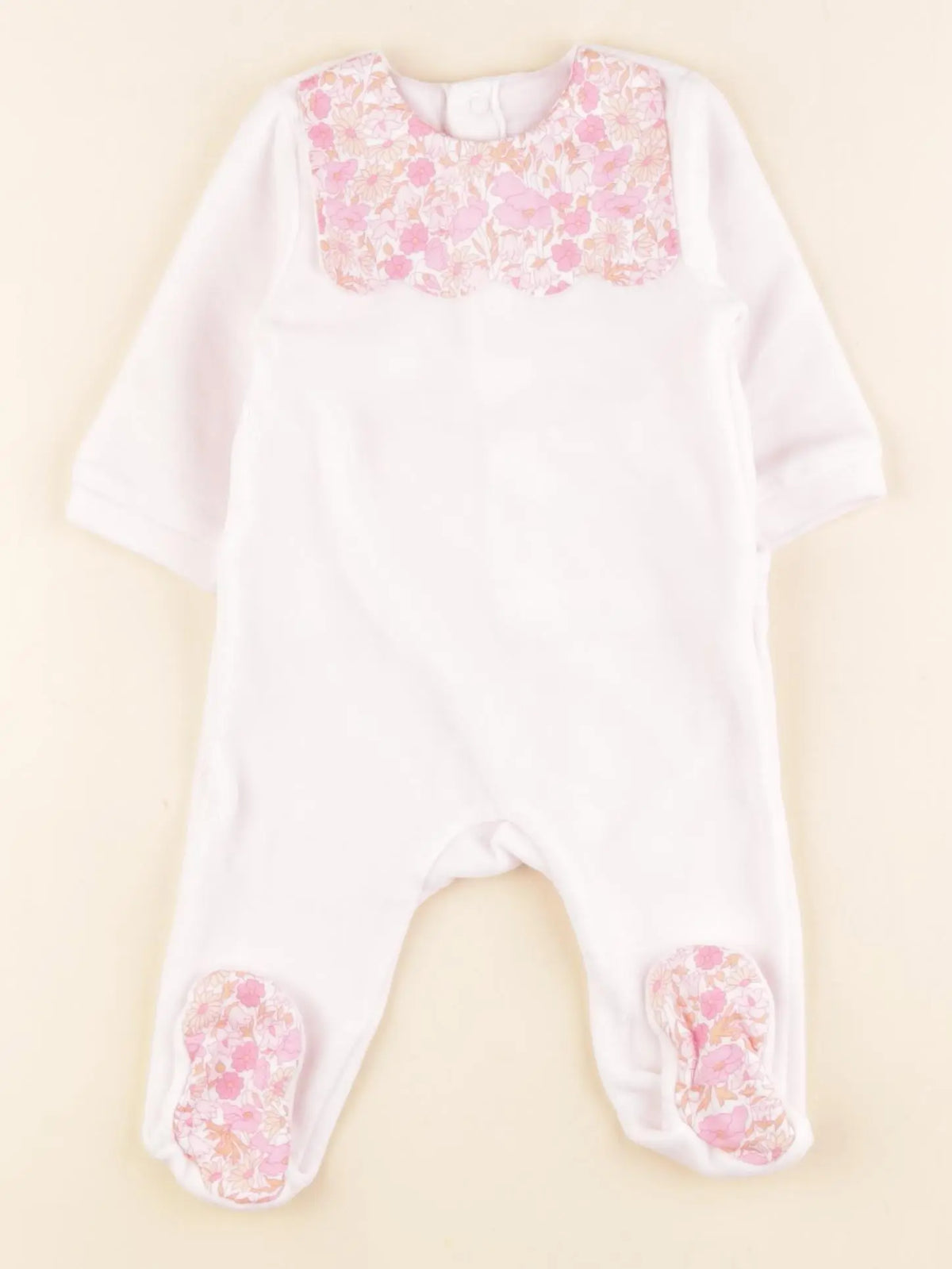 Jacadi - pyjama liberty velours rose - 3 mois