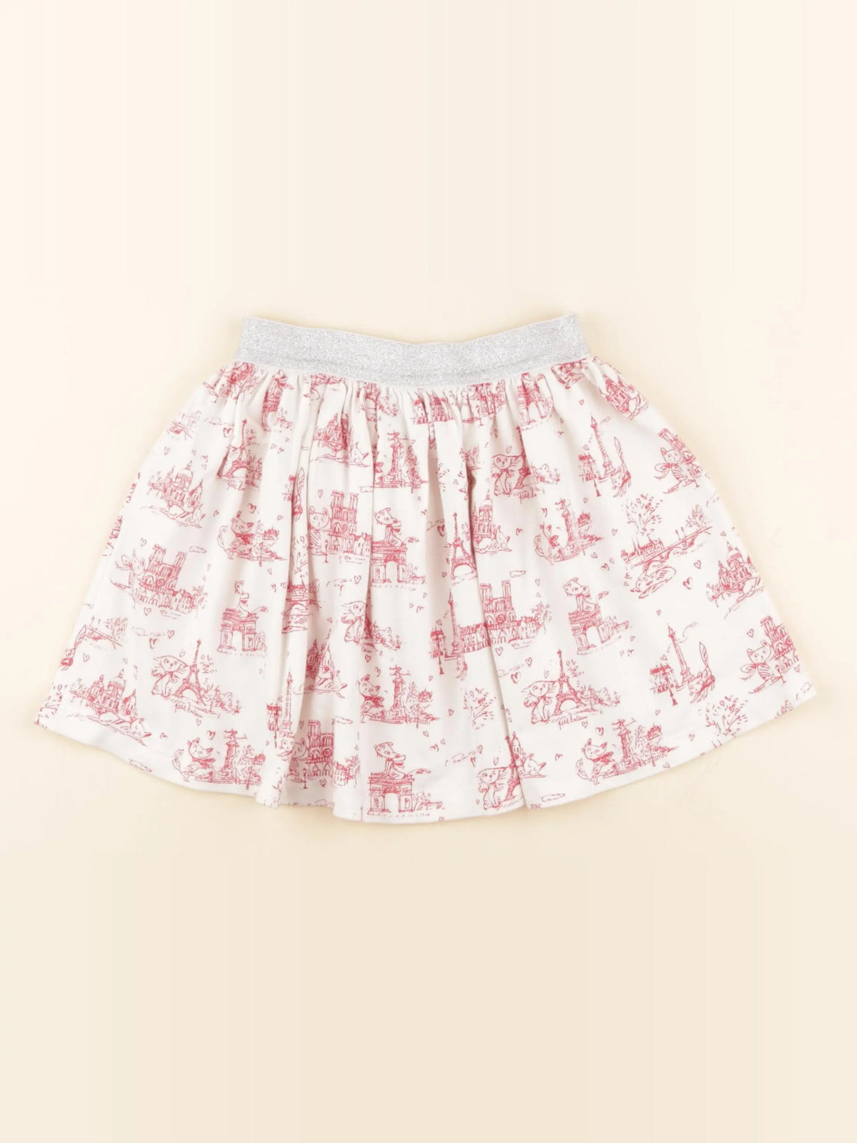 Petit Bateau - jupe blanc, argent - 6 ans