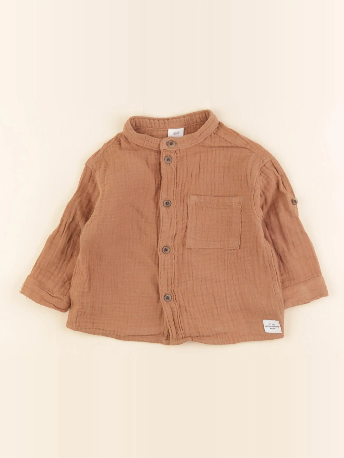 H&M - chemise marron - 6/9 mois
