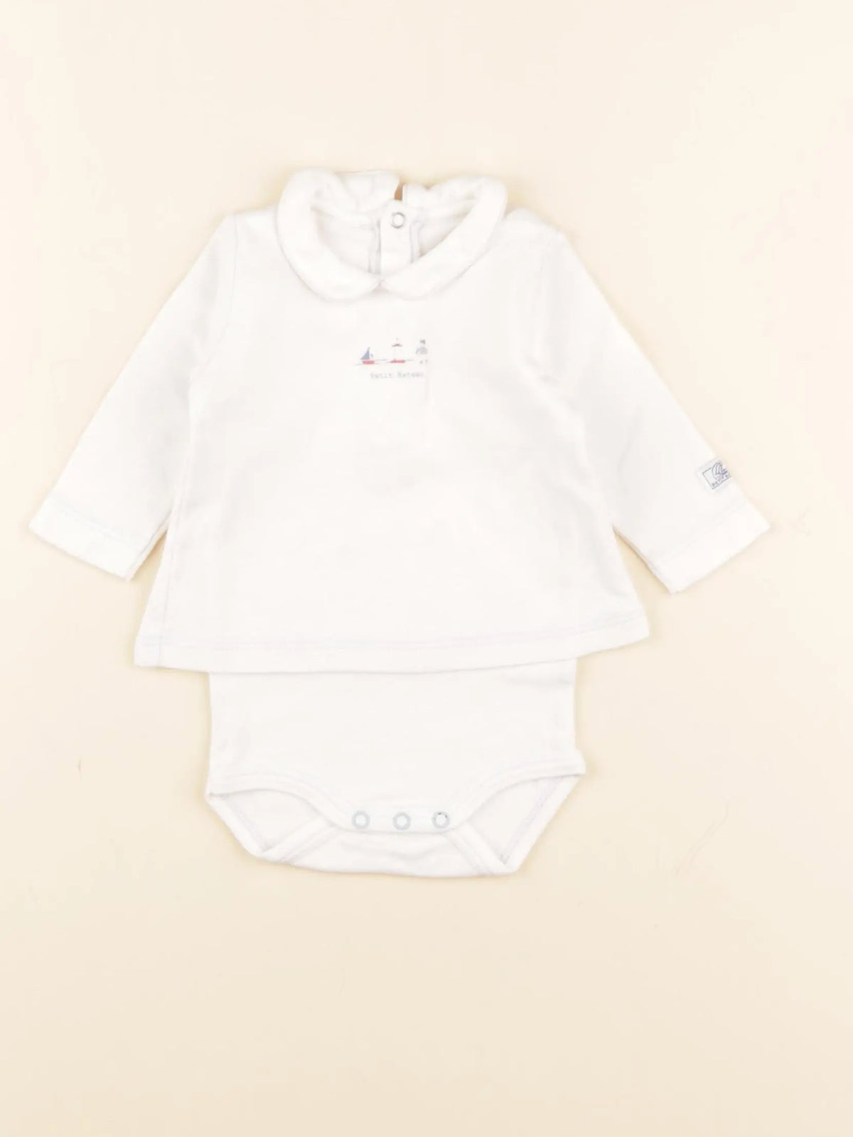 Petit Bateau - body tee-shirt blanc - 1 mois