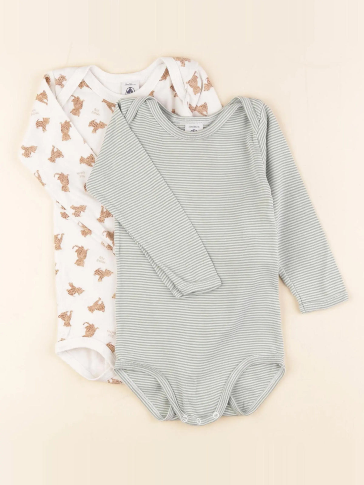 Petit Bateau - lot de 2 bodies en coton multicolore - 2 ans