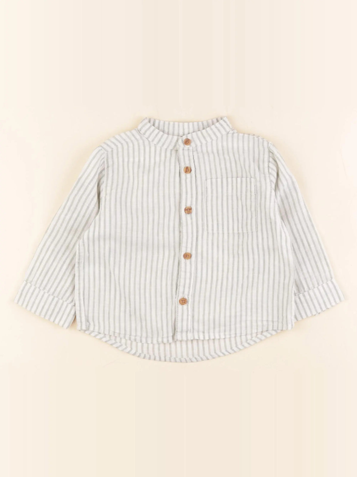 Vertbaudet - chemise blanc, vert - 2 ans