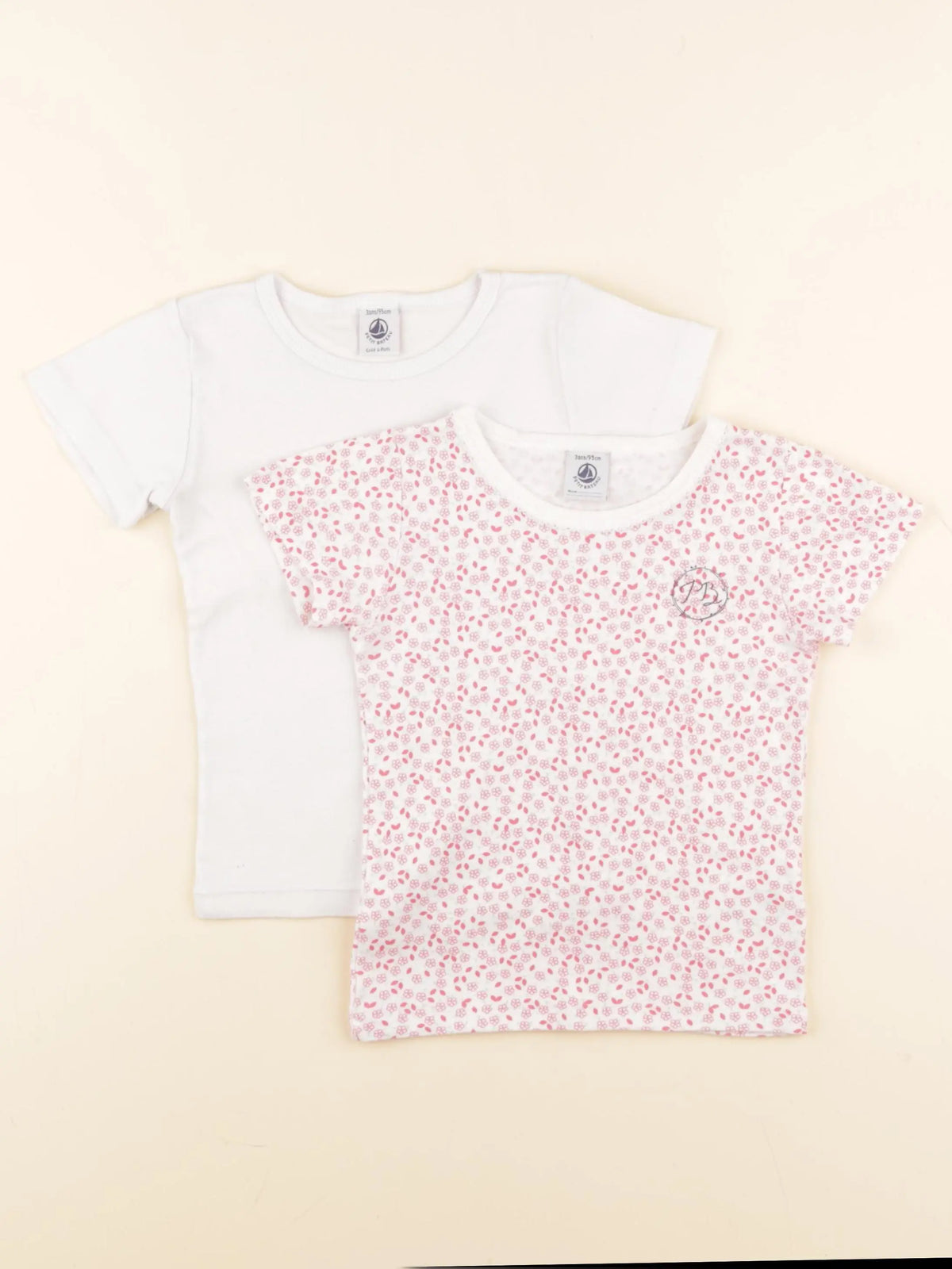 Petit Bateau - lot de 2 maillots de corps blanc - 3 ans