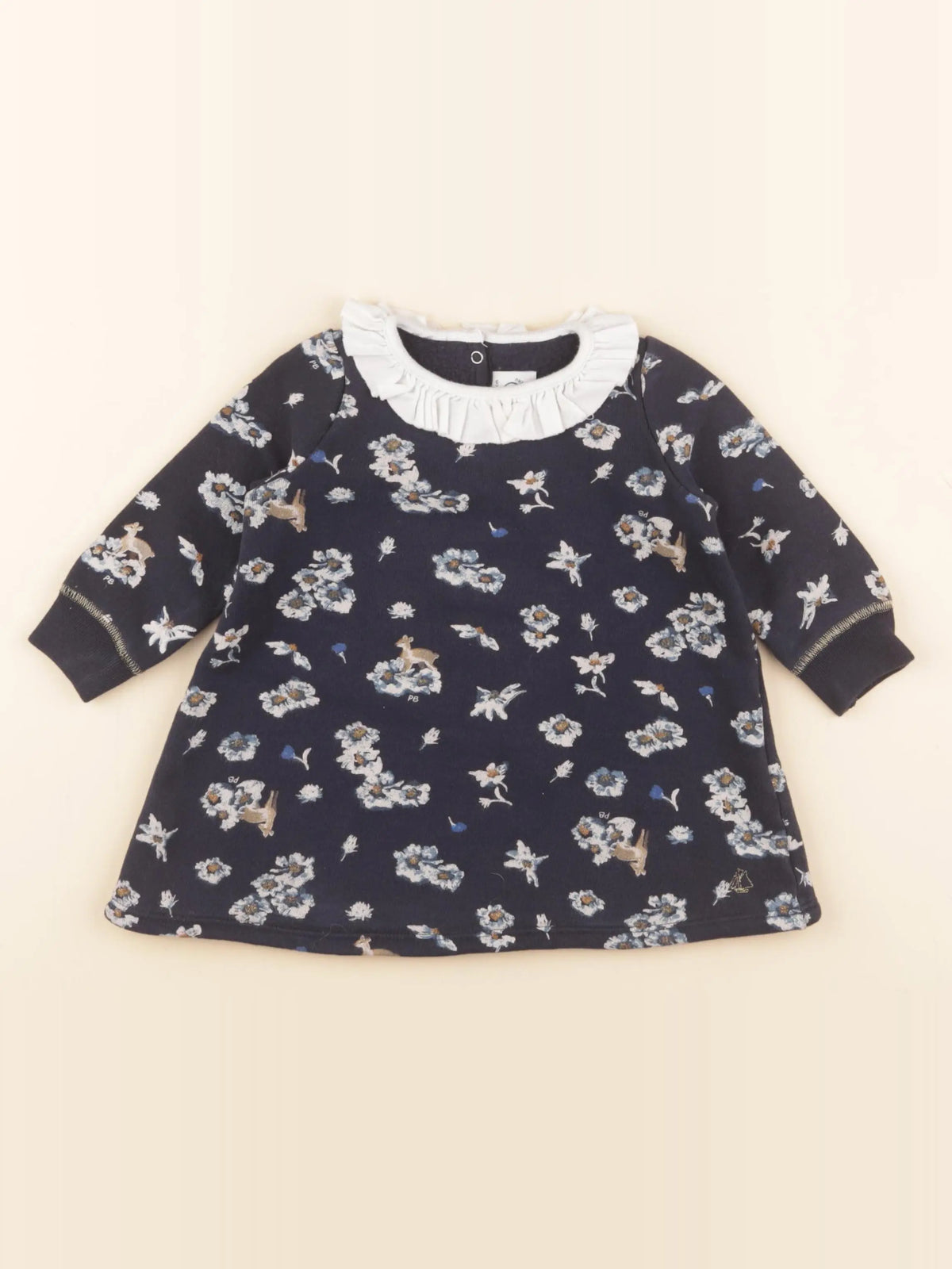 Petit Bateau - robe bleu - 12 mois
