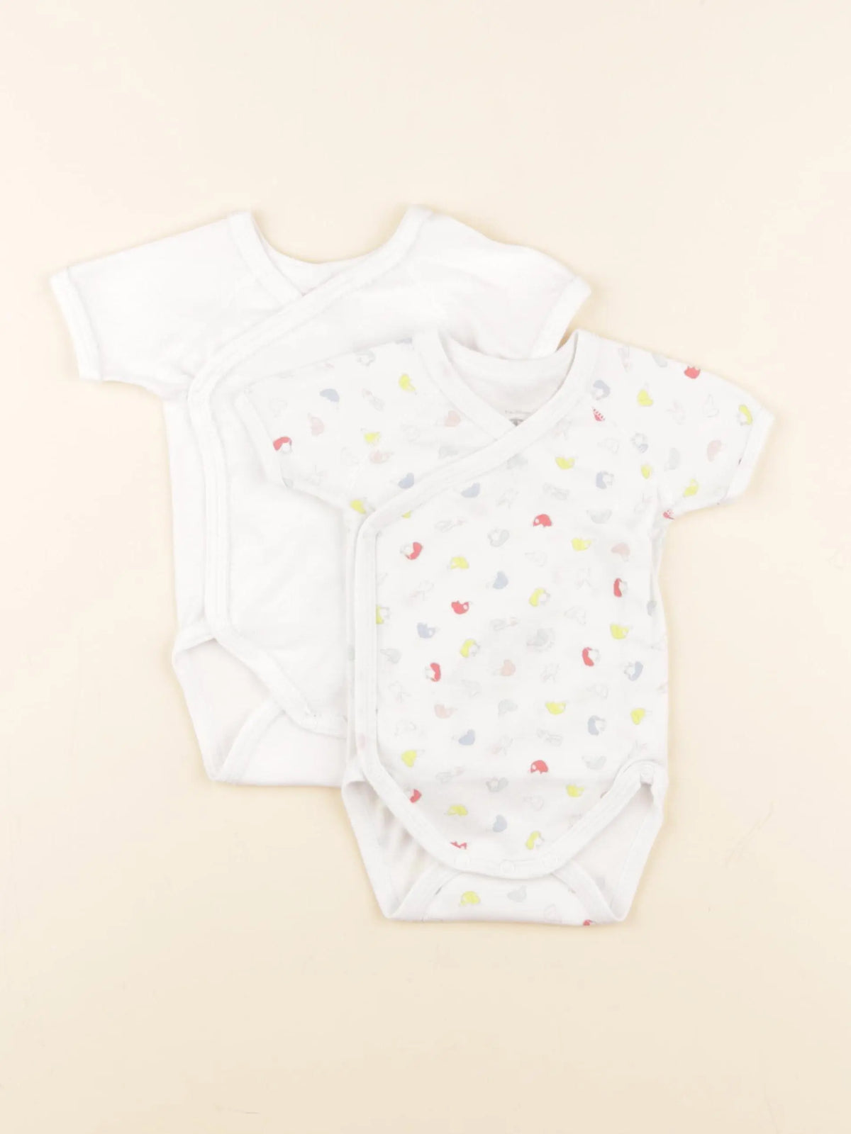 Petit Bateau - lot de 2 bodies en coton blanc - 3 mois