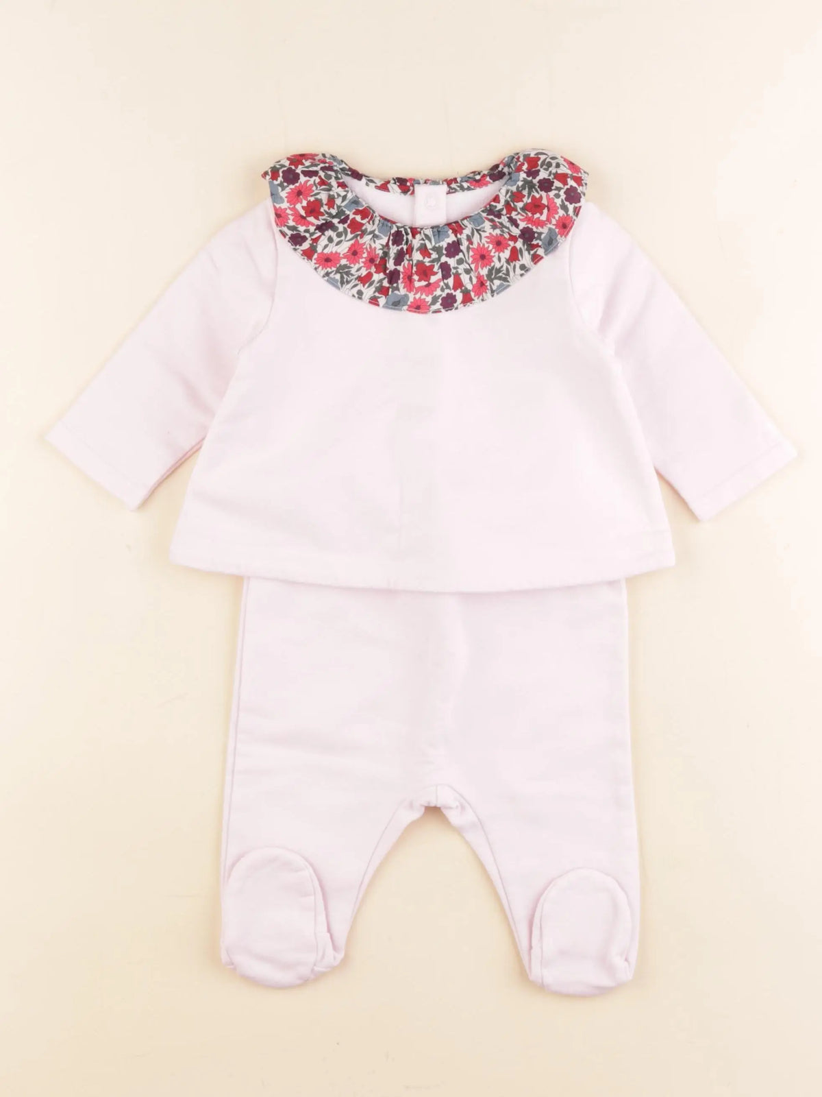 Jacadi - pyjama liberty coton rose - 6 mois