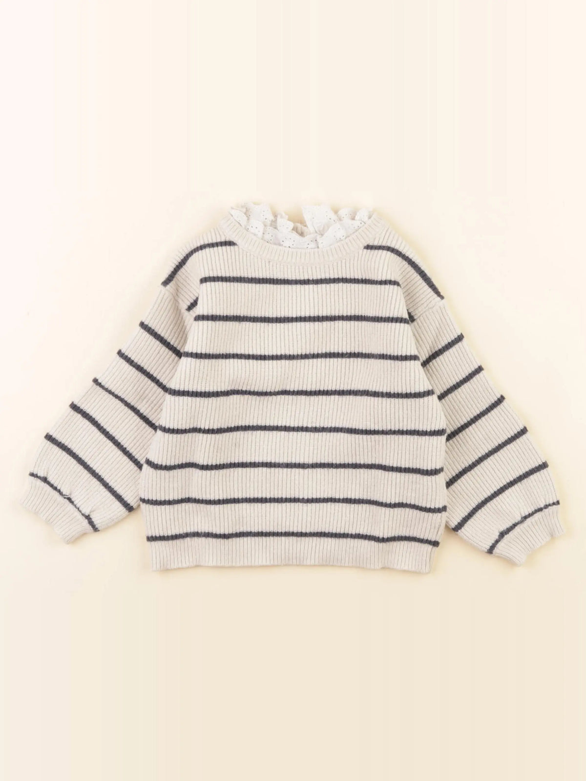 Vertbaudet - pull blanc, bleu - 24 mois