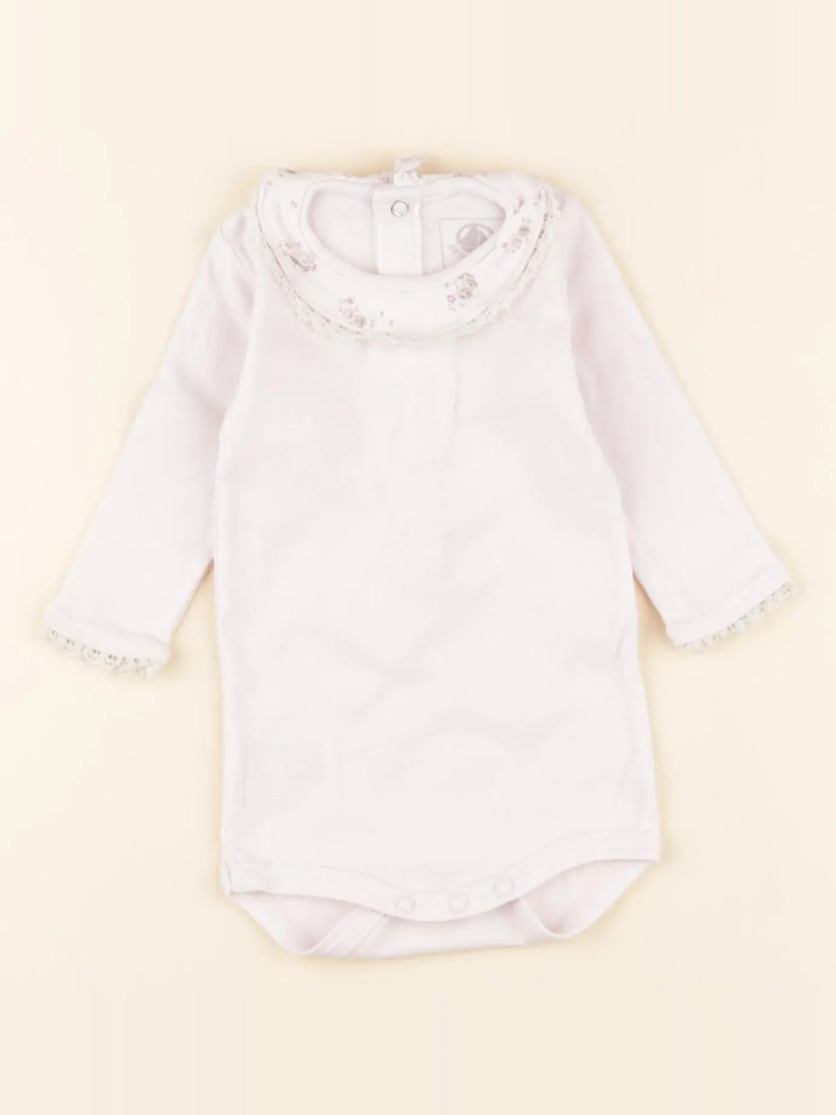 Petit Bateau - body à col rose - 1 mois