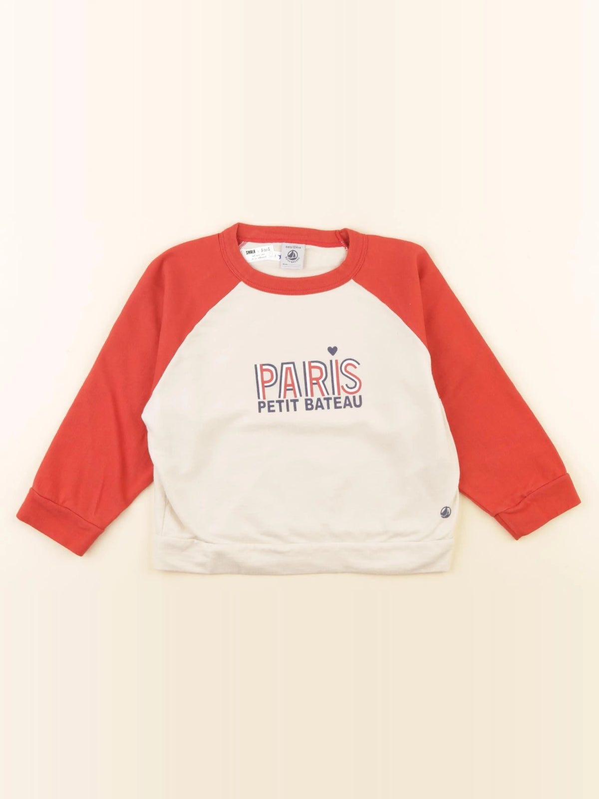 Petit Bateau - tee-shirt beige, rouge - 4 ans