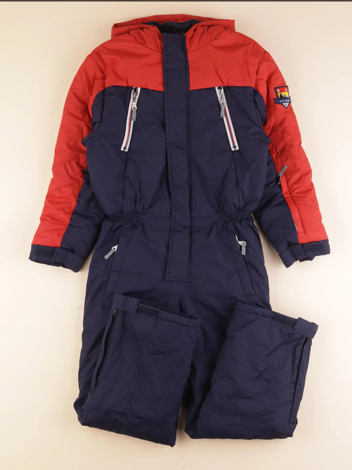 Vertbaudet - combinaison de ski bleu, rouge - 10 ans