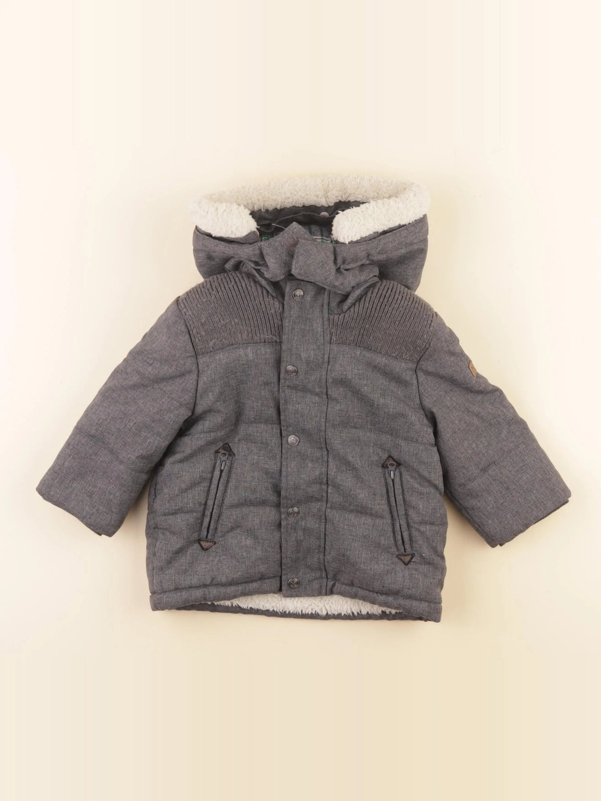 Natalys - doudoune gris - 18 mois