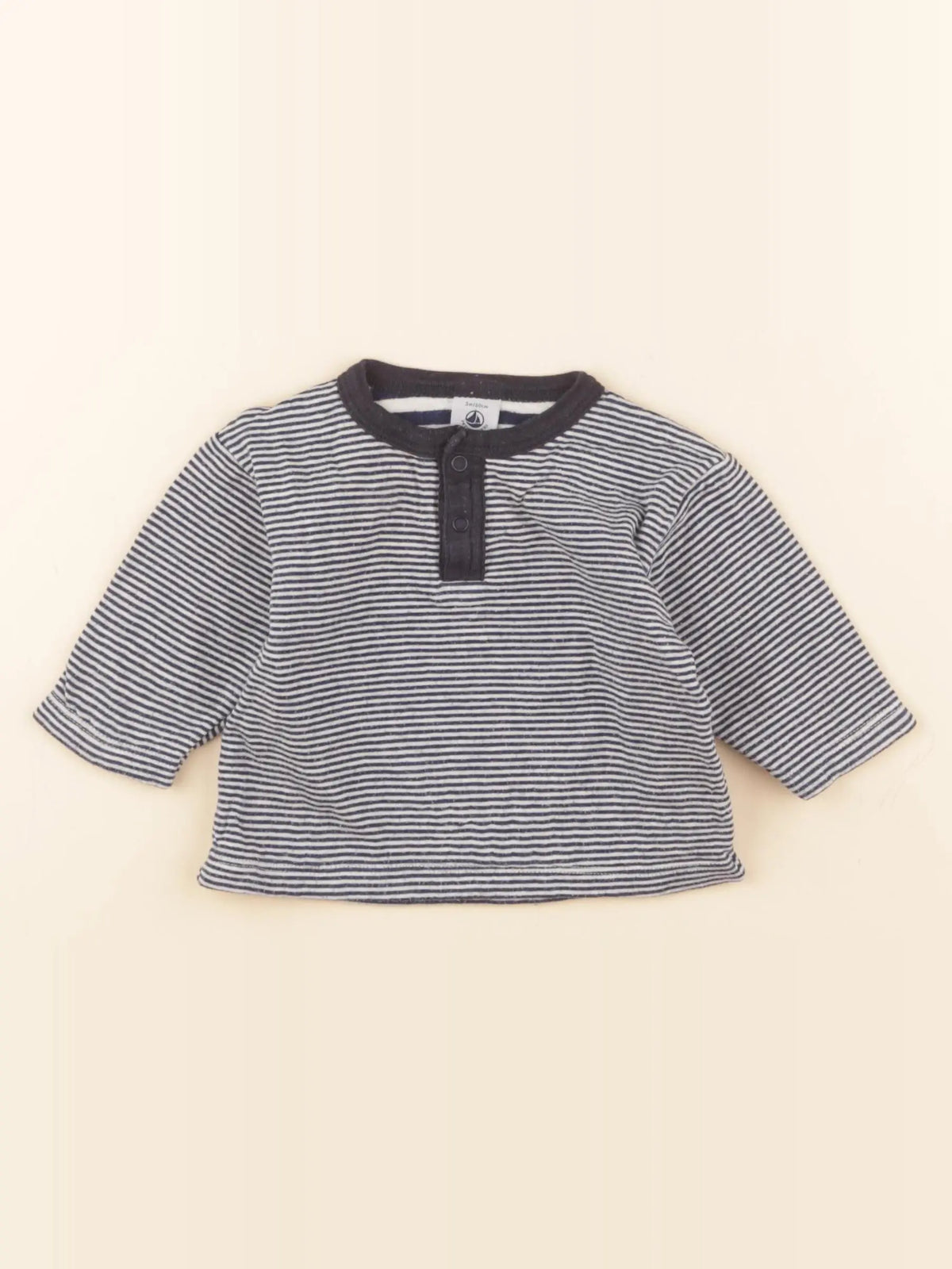 Petit Bateau - tee-shirt blanc, bleu - 3 mois