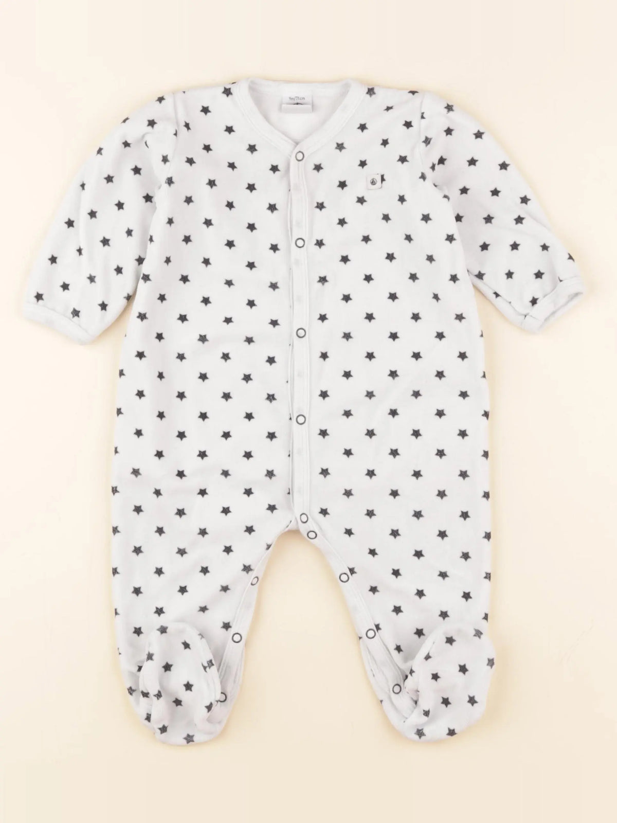 Petit Bateau - pyjama velours gris - 9 mois